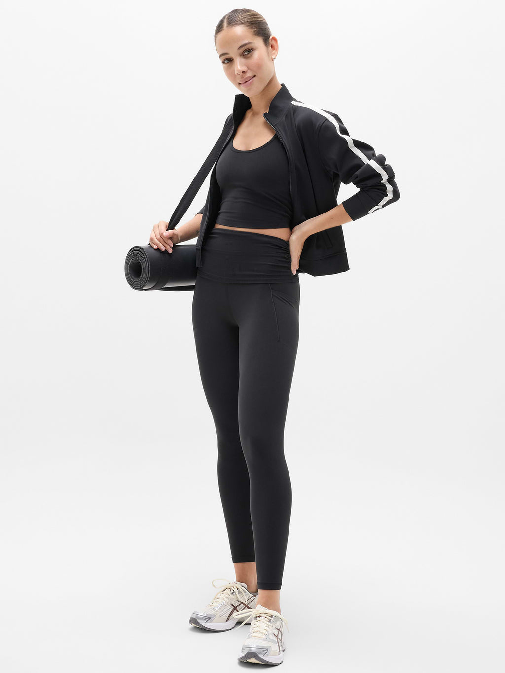 Salutation Stash Fold Over 7/8 Legging - Black