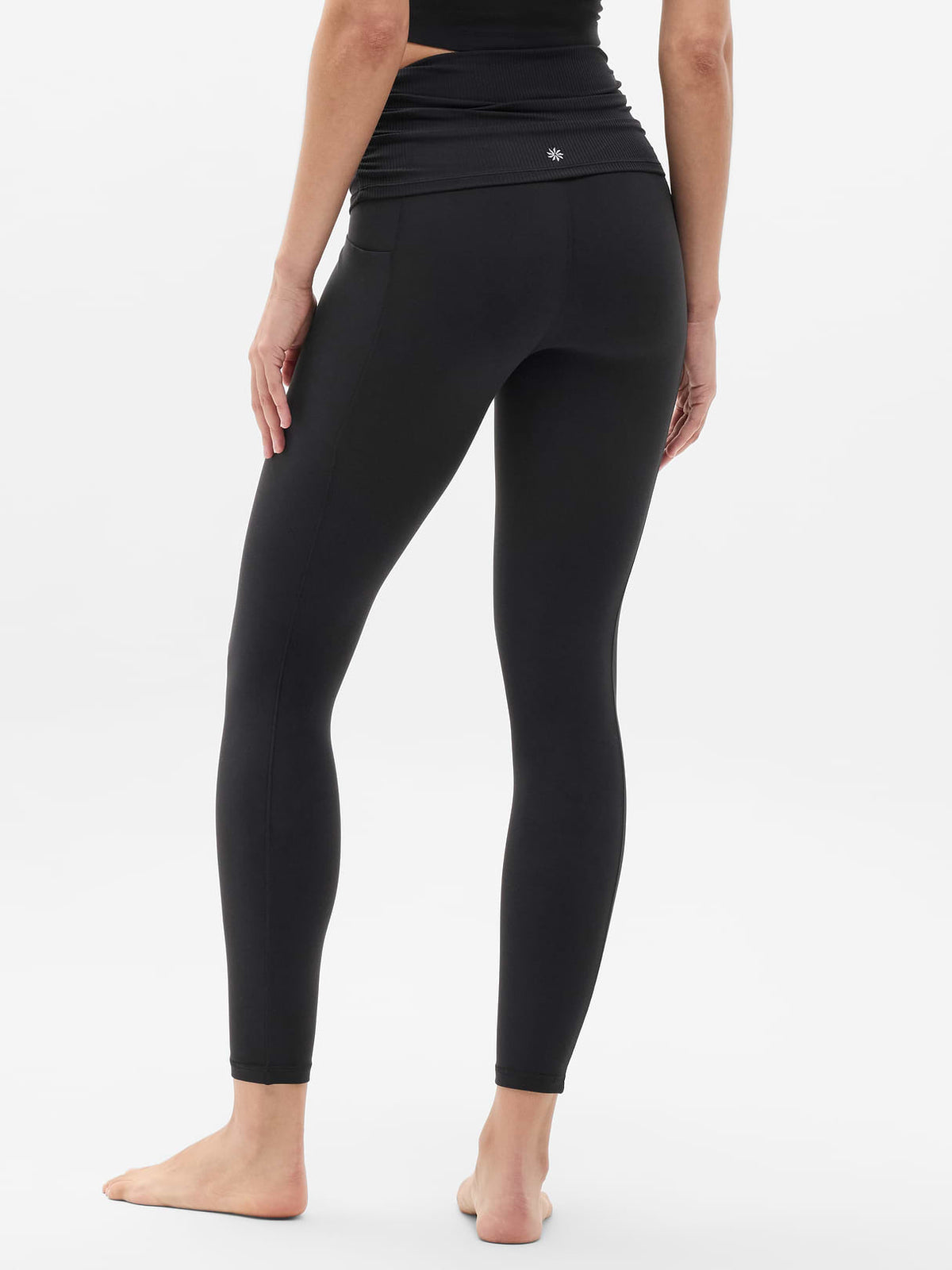 Salutation Stash Fold Over 7/8 Legging - Black