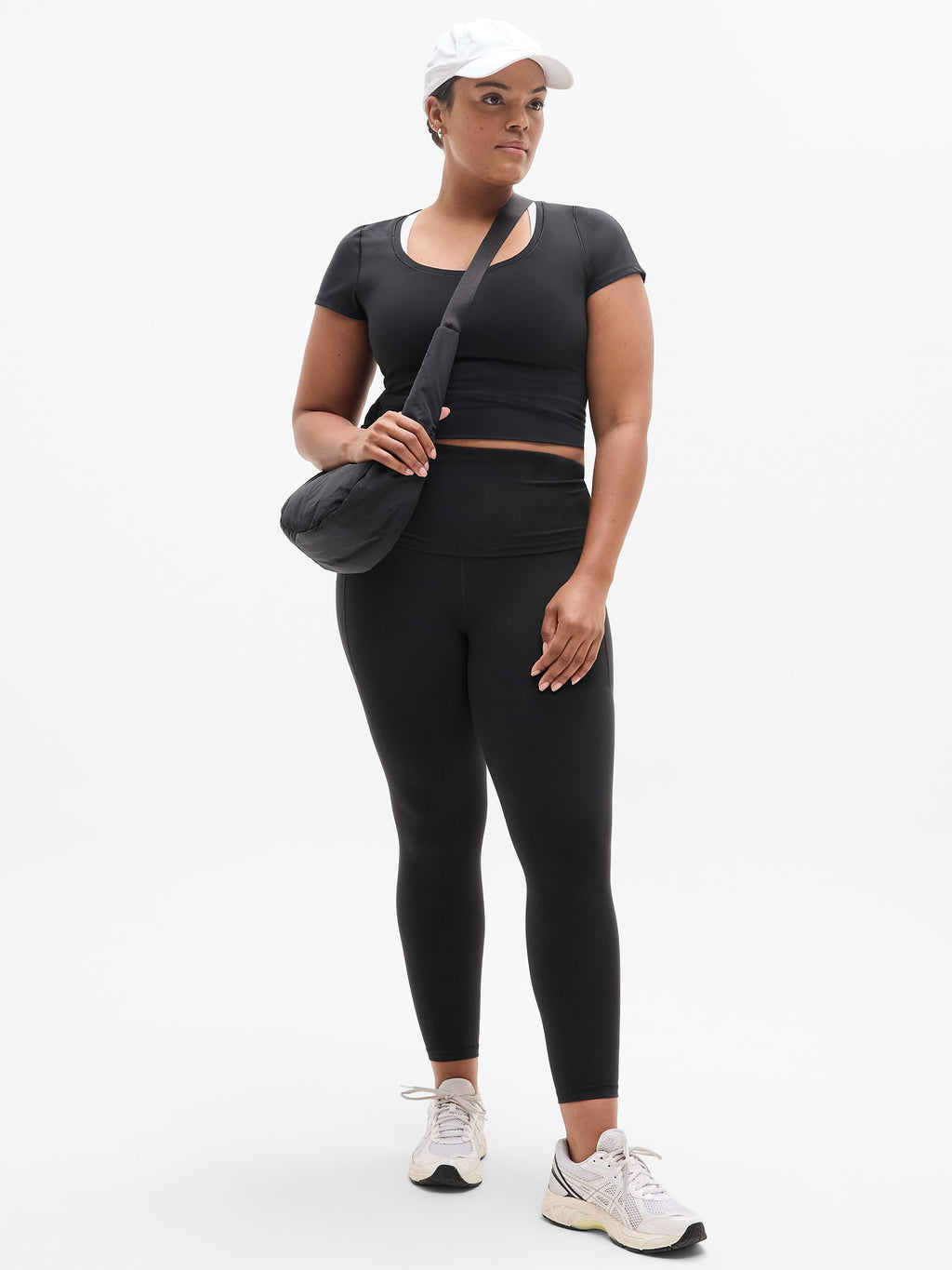 Salutation Stash Fold Over 7/8 Legging - Black
