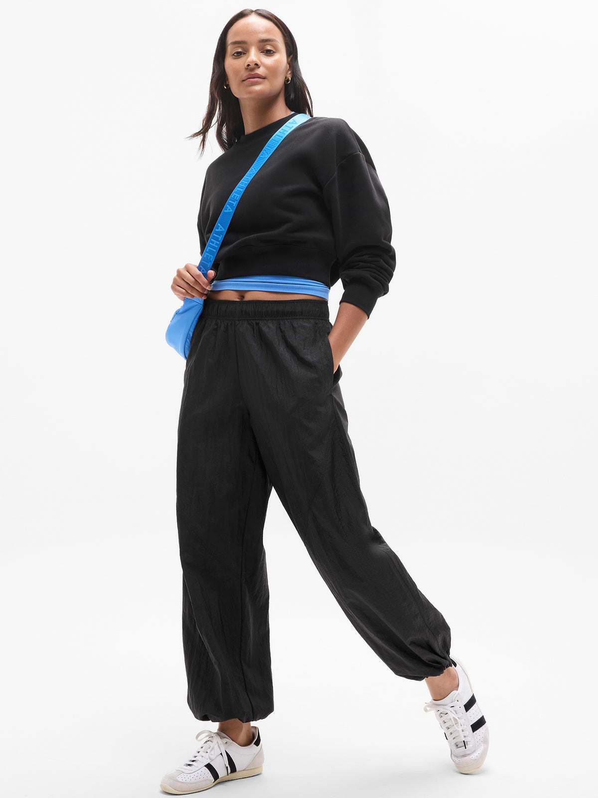 Lunar Sheen Utility Mid Rise Pant - Black