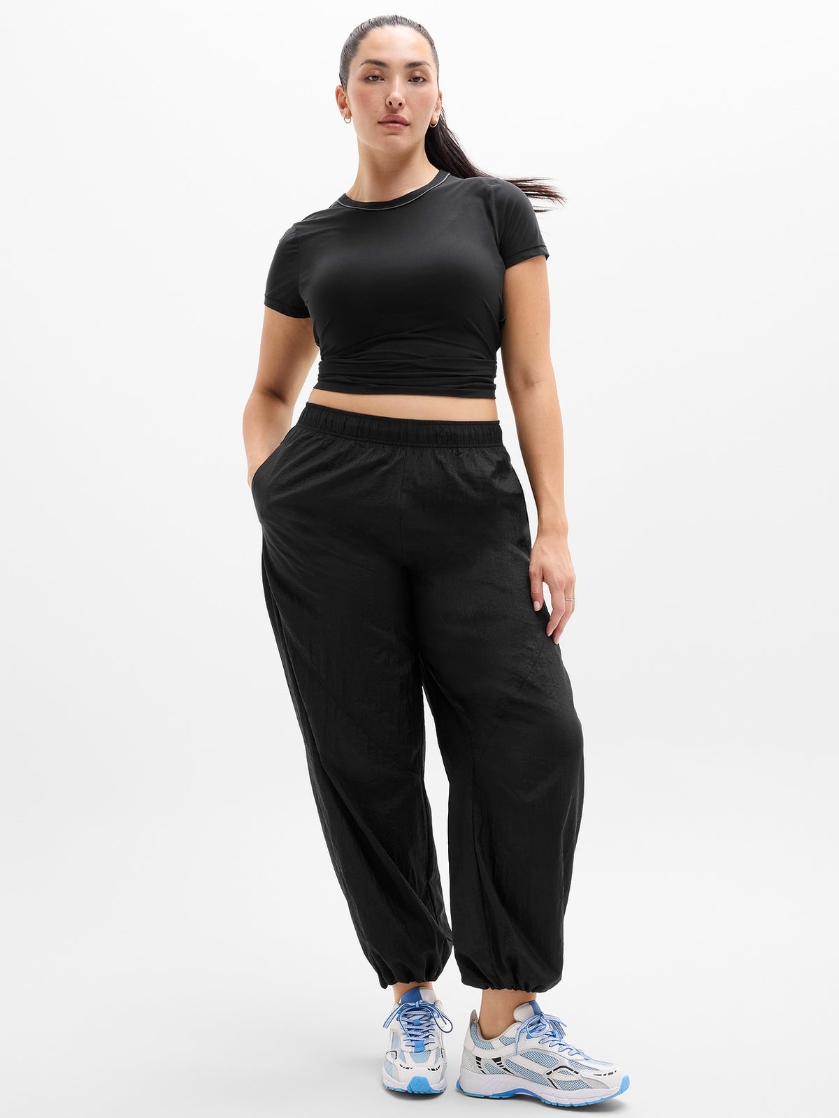 Lunar Sheen Utility Mid Rise Pant - Black