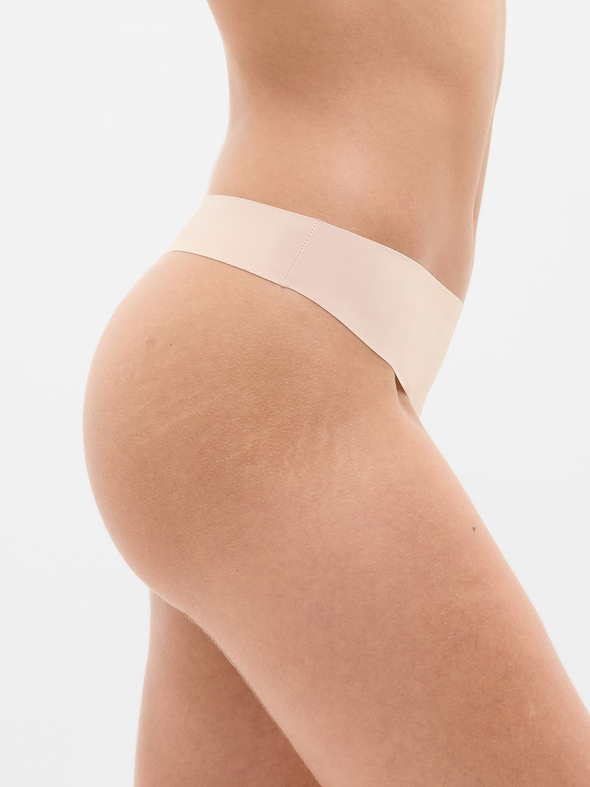 Sleek Form No Show Thong Underwear - Sand Beige