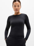BodyMove Crew Neck Long Sleeve Top - Black