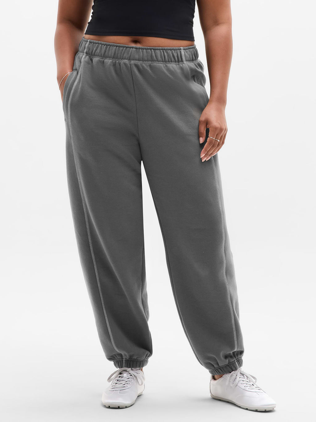 Forever Fleece Mid Rise Flare Pant - Shadow Grey/Stone