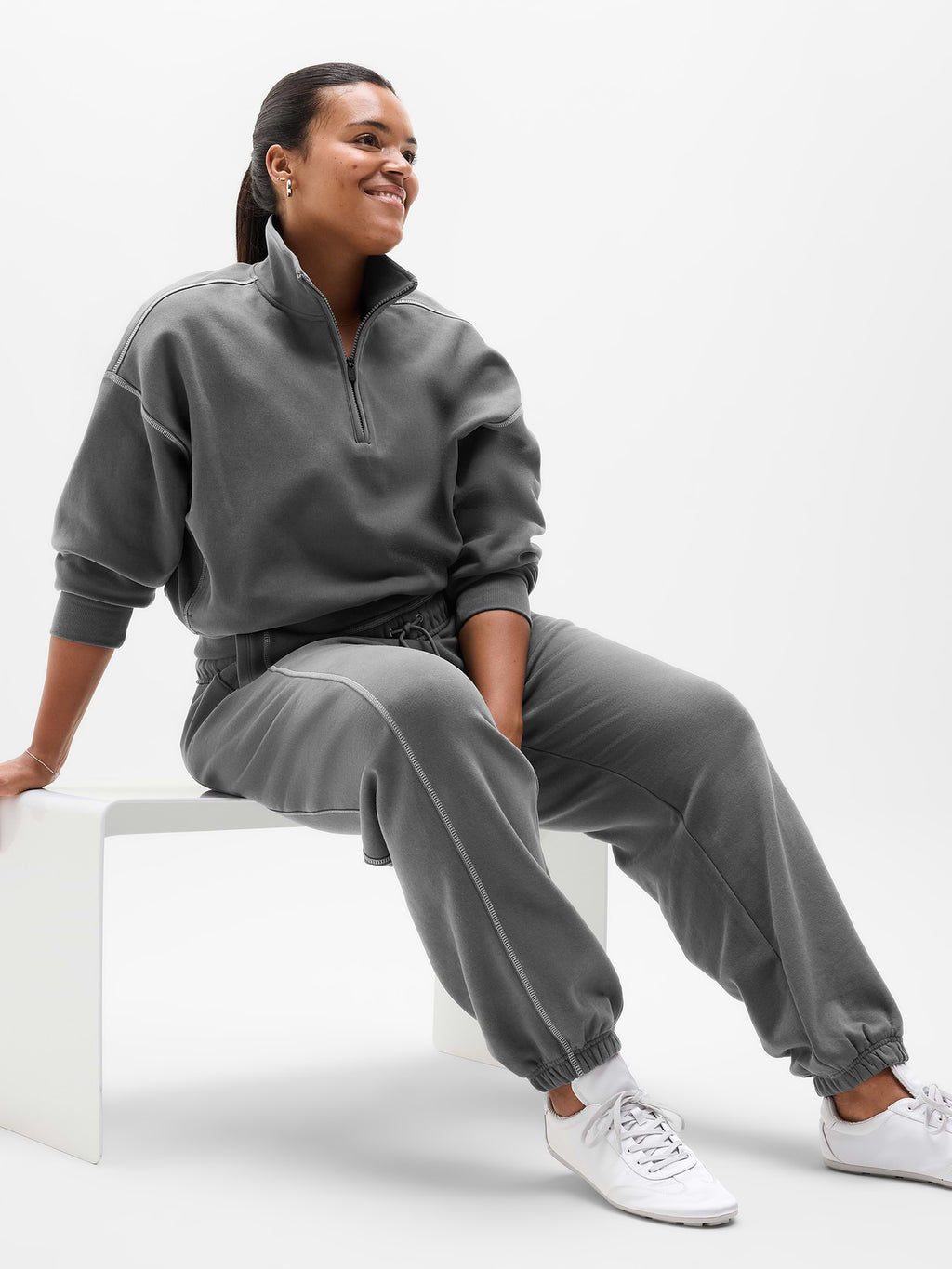Forever Fleece Mid Rise Flare Pant - Shadow Grey/Stone