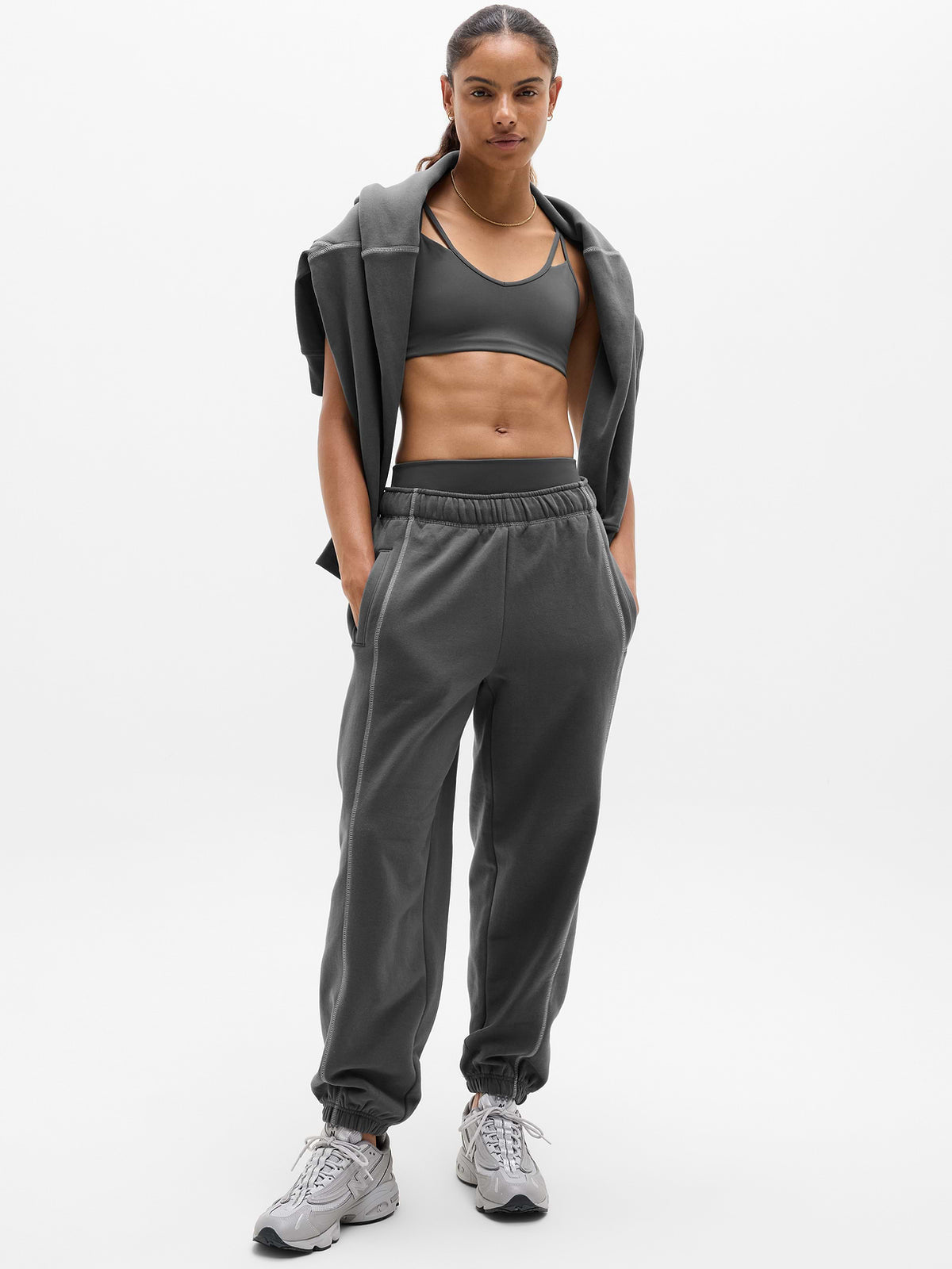 Forever Fleece Mid Rise Flare Pant - Shadow Grey/Stone