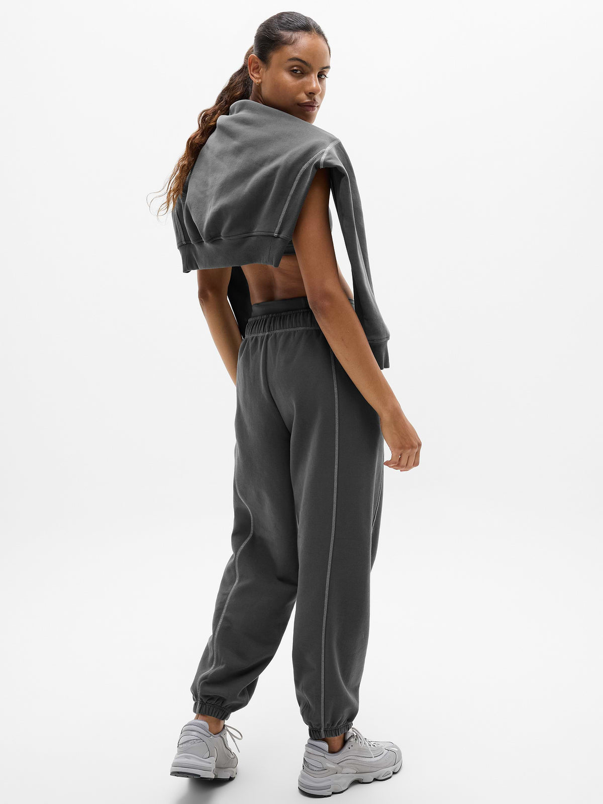 Forever Fleece Mid Rise Flare Pant - Shadow Grey/Stone