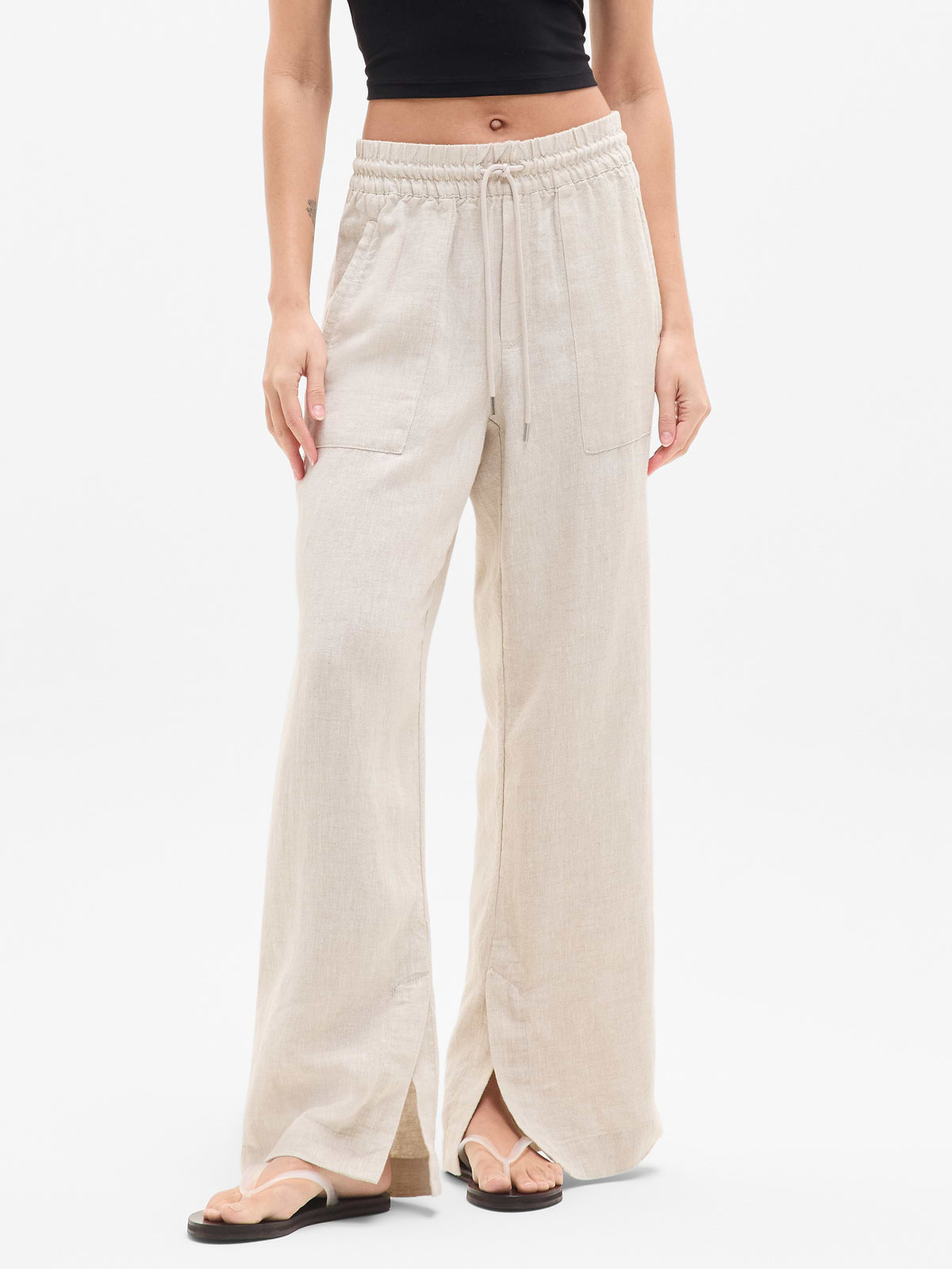 Retreat Linen High Rise Wide Leg Pant - Undyed