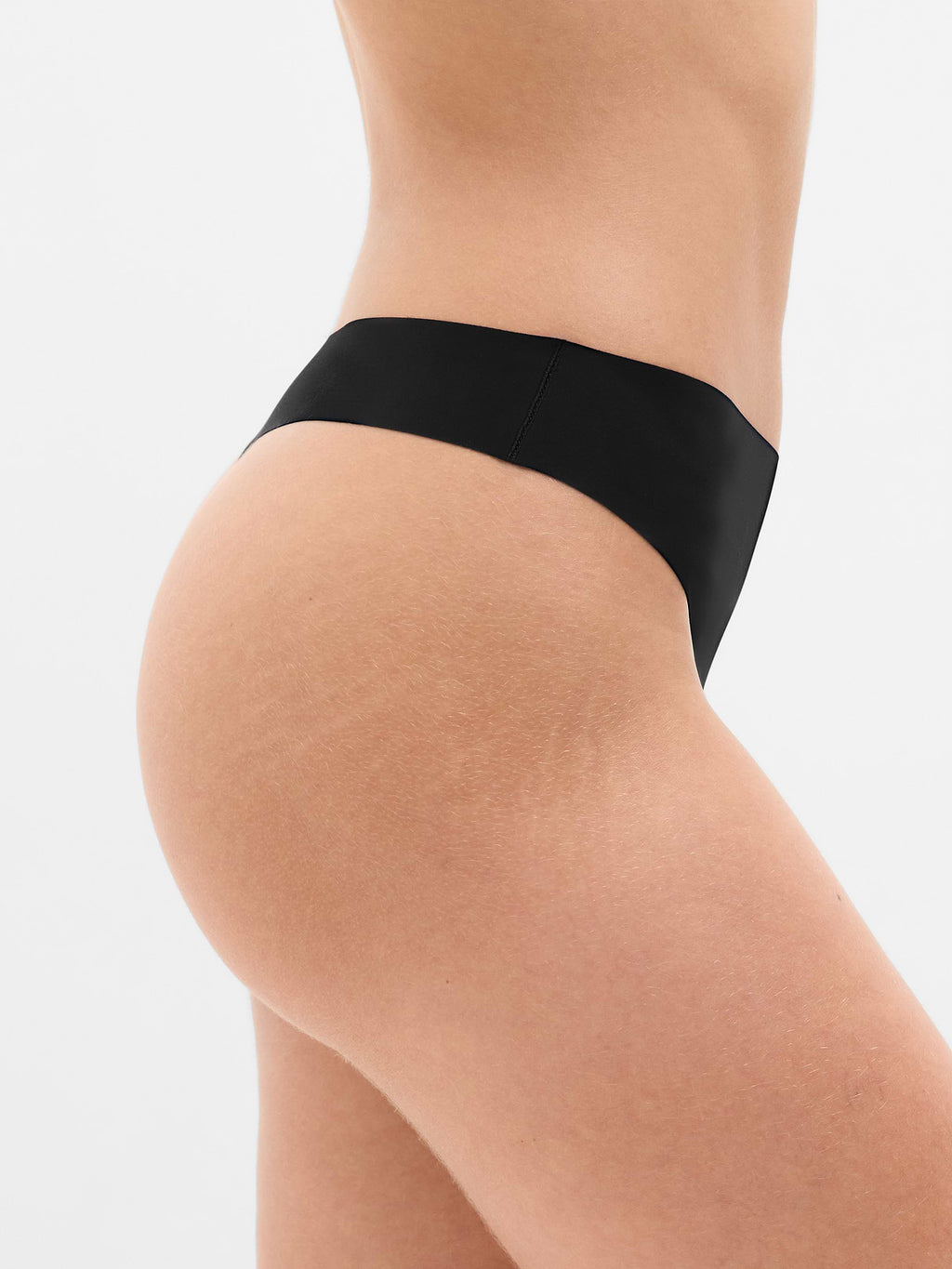 Sleek Form No Show Thong Underwear 3-Pack - Black/Sand Beige/Mortar