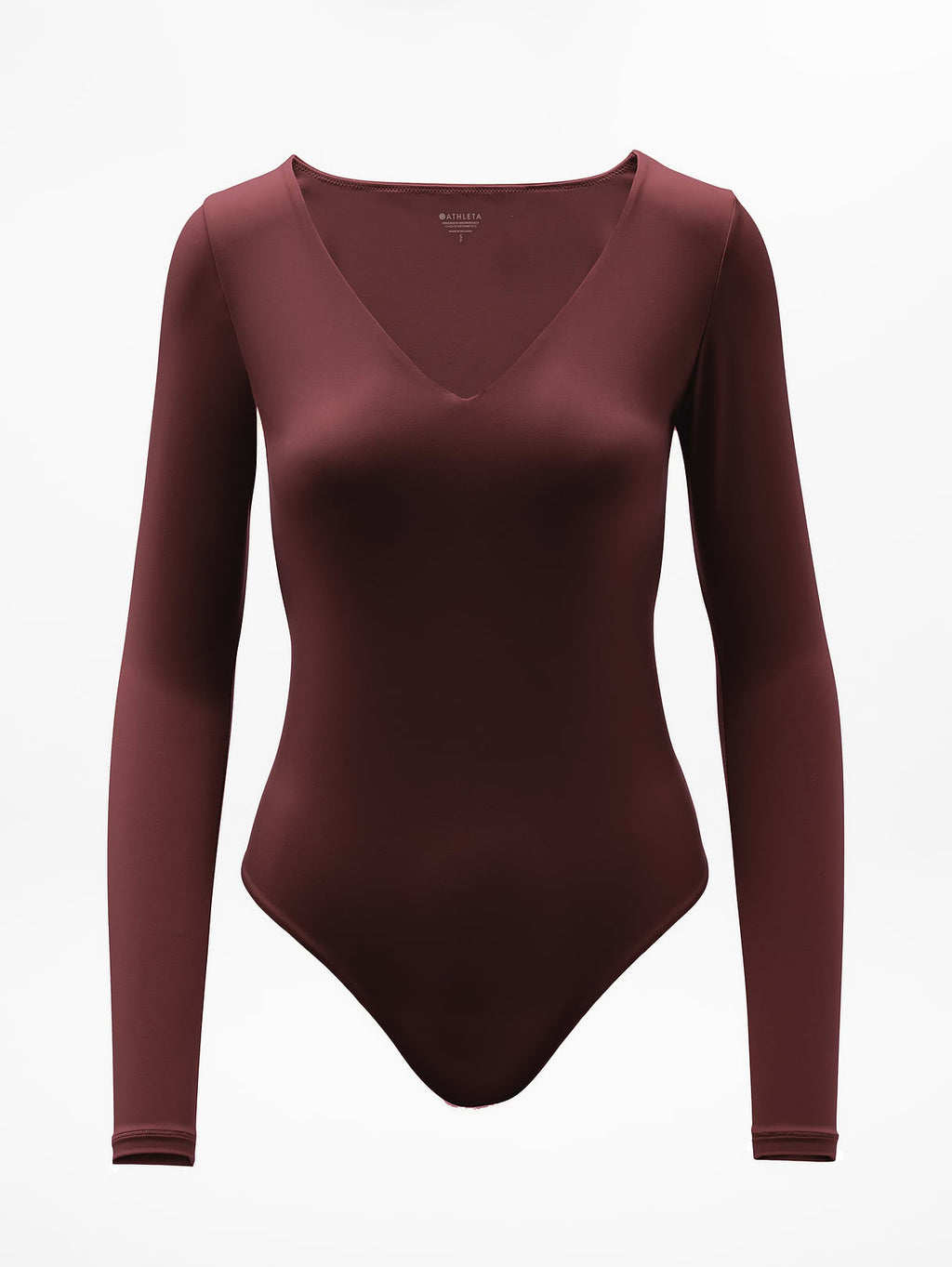BodyMove Plunge Long Sleeve Bodysuit - Garnet