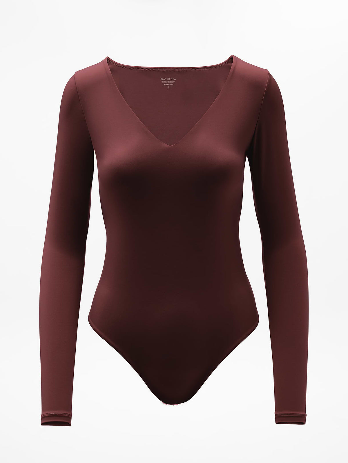 BodyMove Plunge Long Sleeve Bodysuit - Garnet