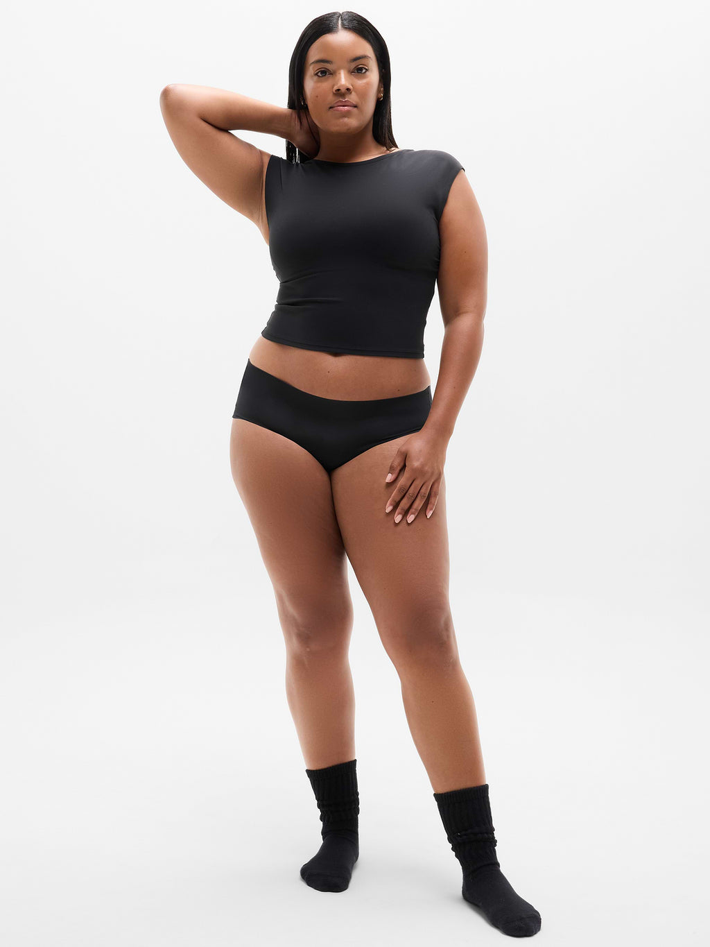 Sleek Form No Show Boyshort Underwear - Black