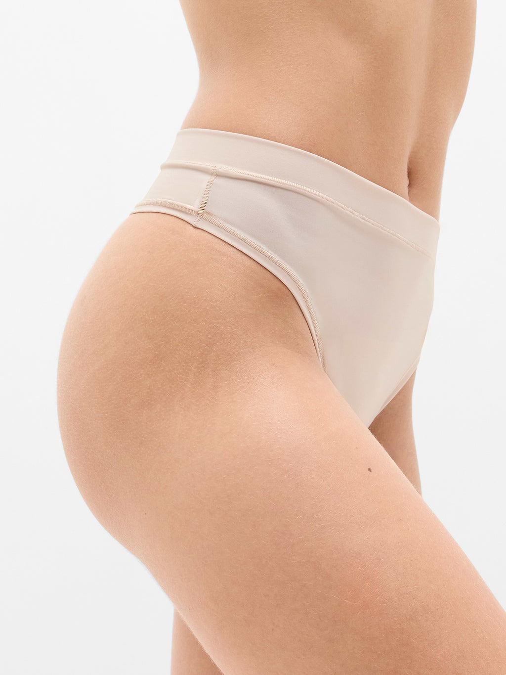 BodyMove High Rise Thong Underwear - Sand Beige