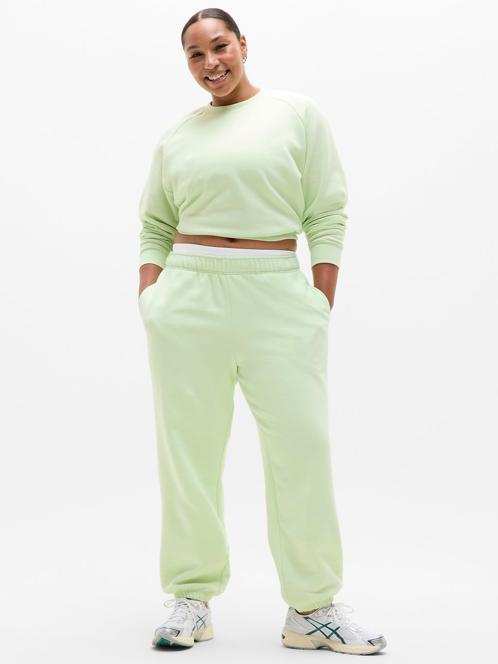 Forever Fleece Mid Rise Flare Pant - Honeydew