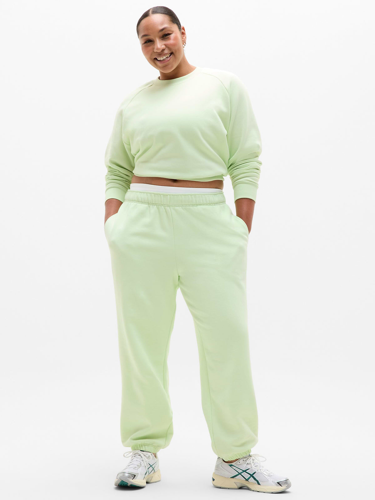 Forever Fleece Mid Rise Flare Pant - Honeydew