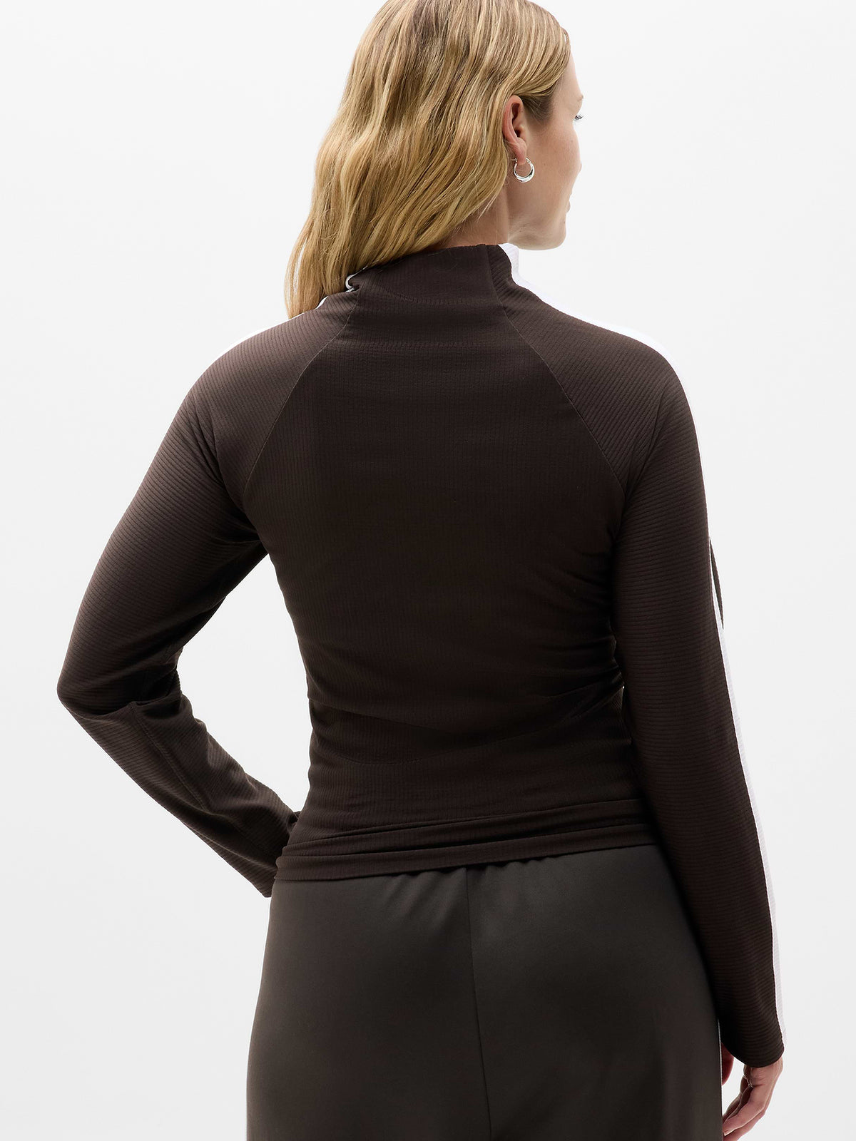 Renew Seamless Mock Neck Top - Truffle/White