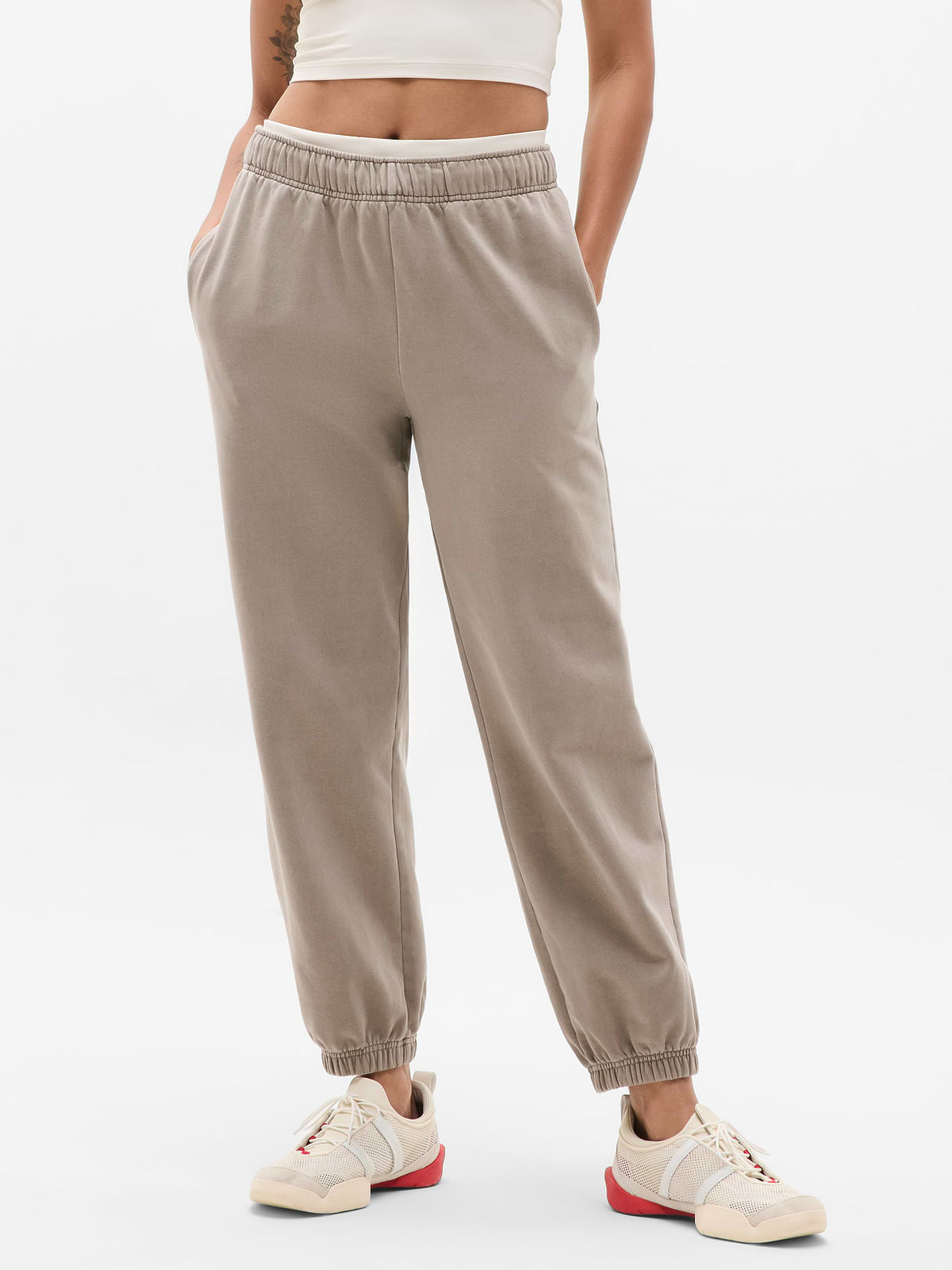 Forever Fleece Mid Rise Flare Pant - Mortar Garment Dye