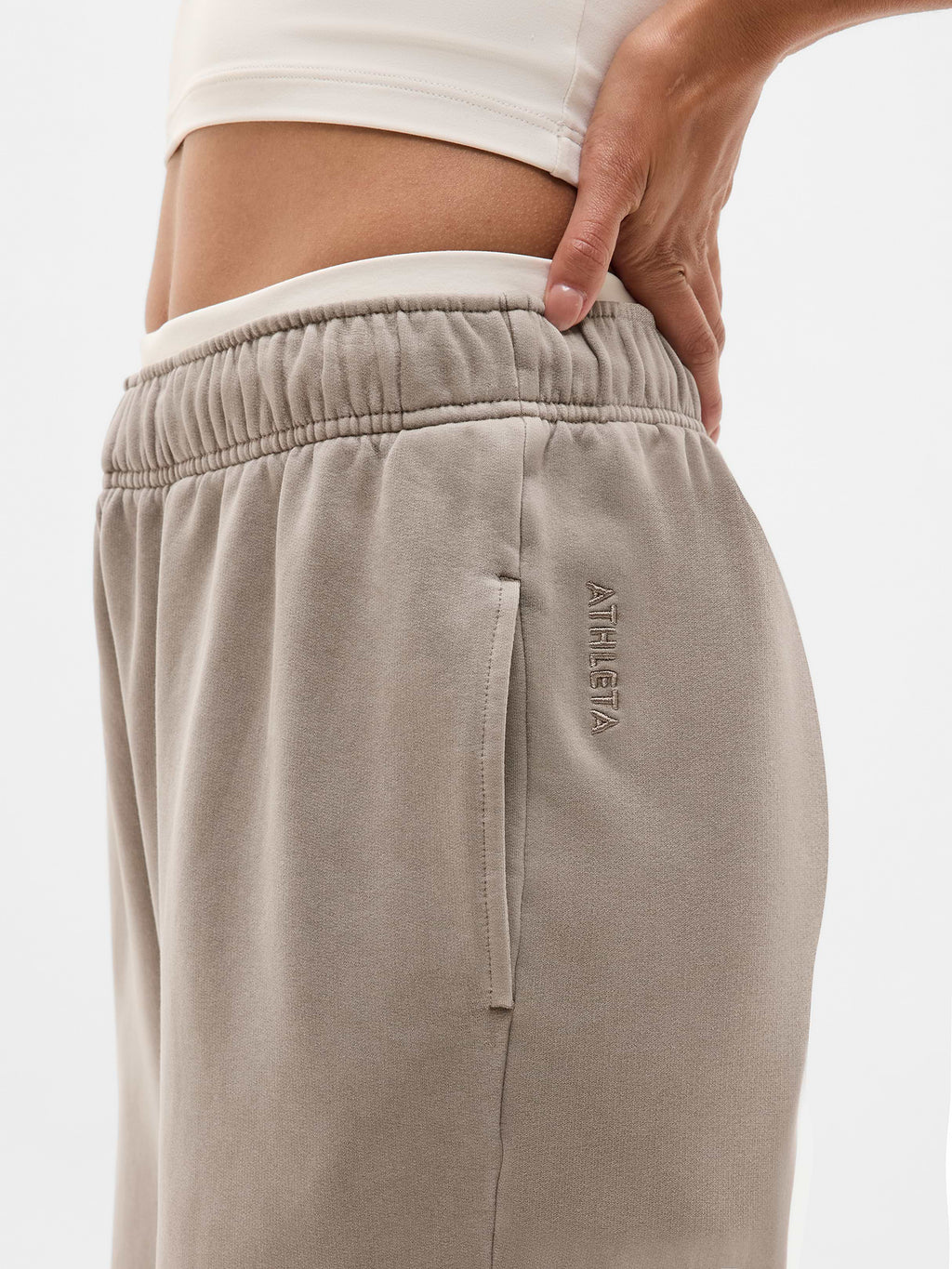 Forever Fleece Mid Rise Flare Pant - Mortar Garment Dye