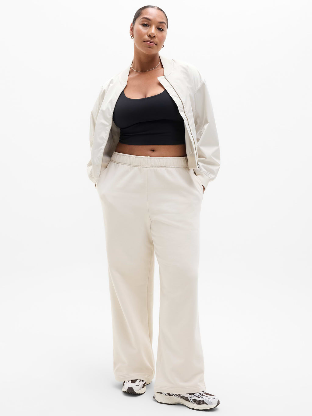 Forever Fleece Mid Rise Flare Pant - Bone