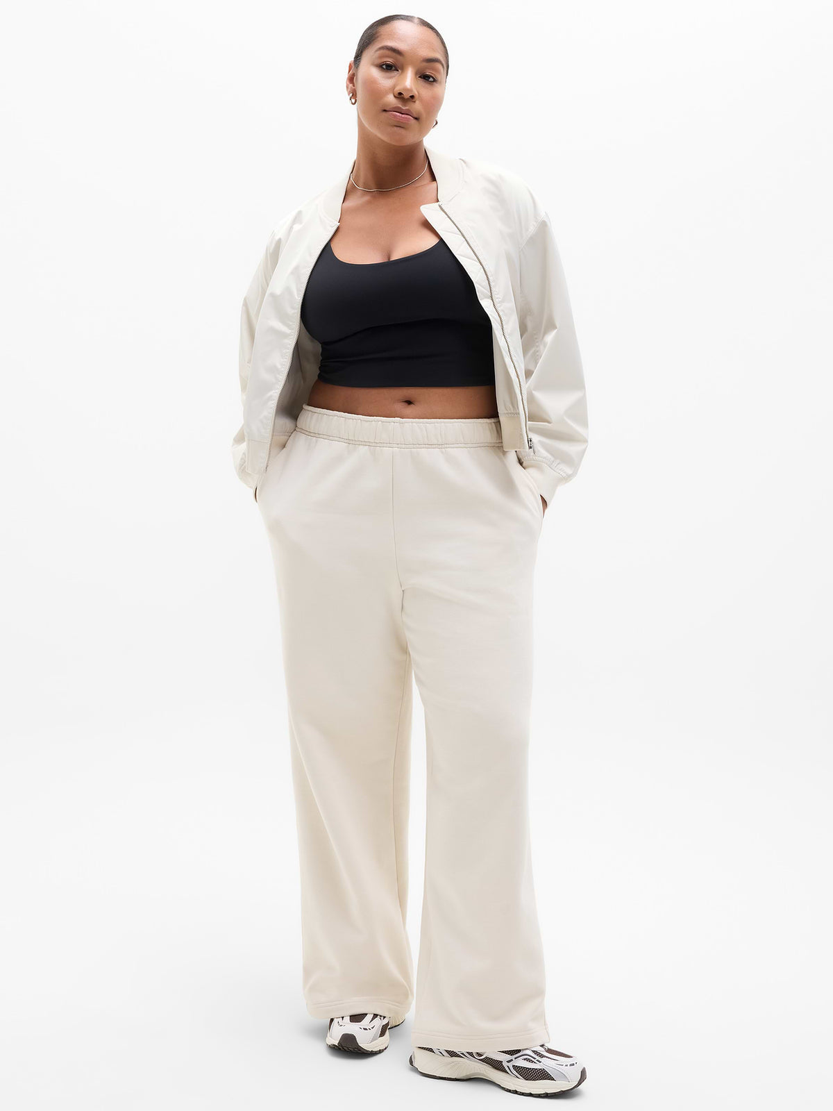 Forever Fleece Mid Rise Flare Pant - Bone