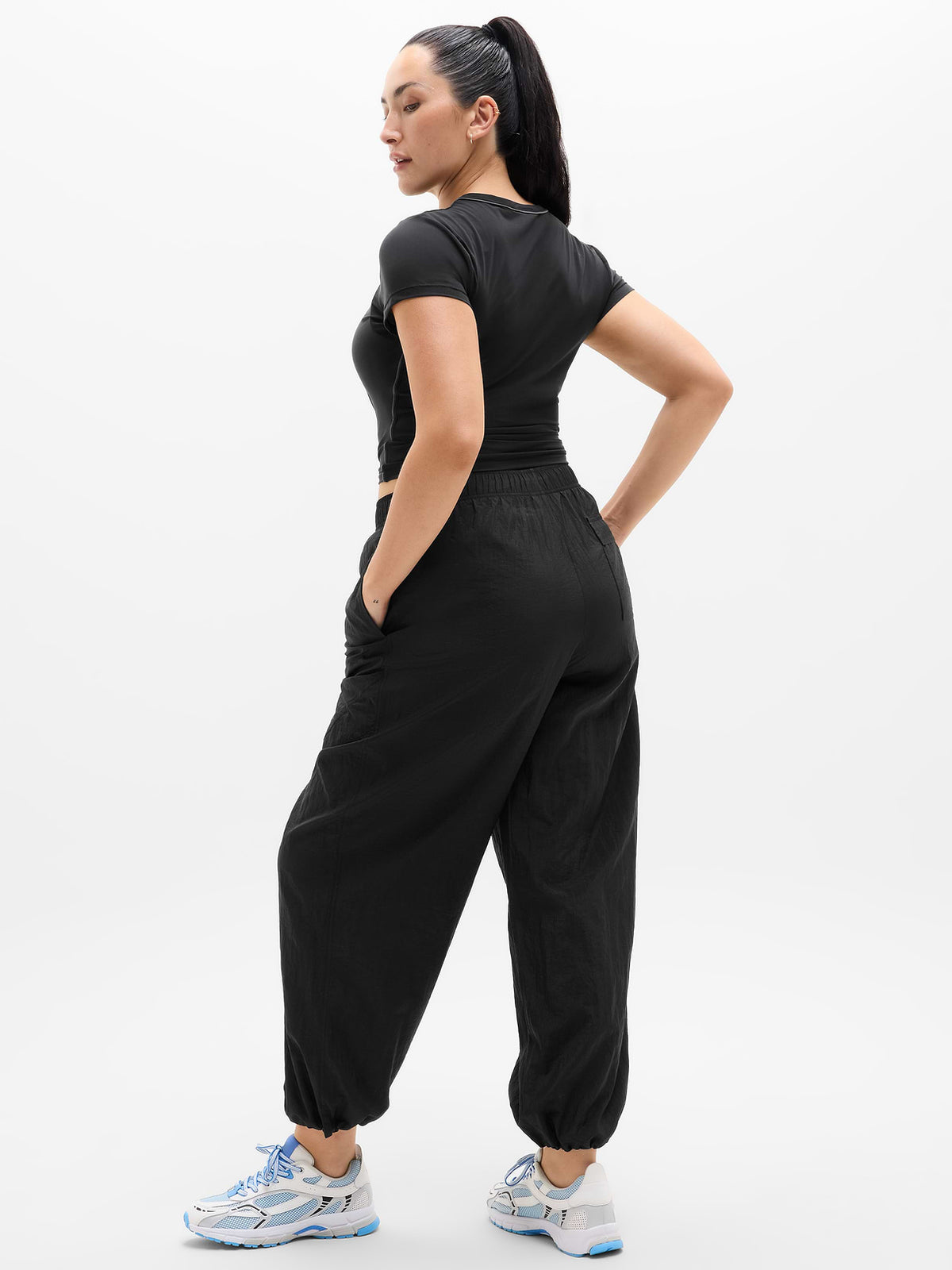 Lunar Sheen Utility Mid Rise Pant - Black