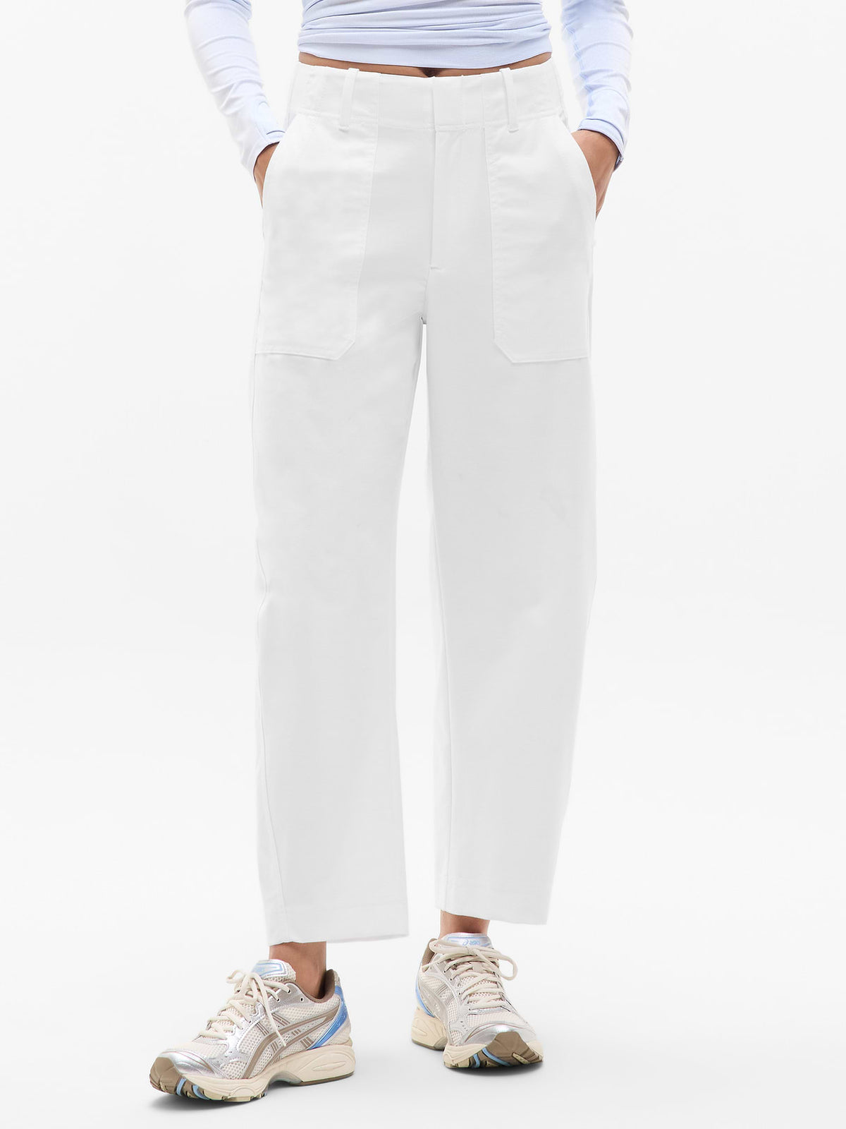 Skyline High Rise Barrel Leg Pant - Bright White