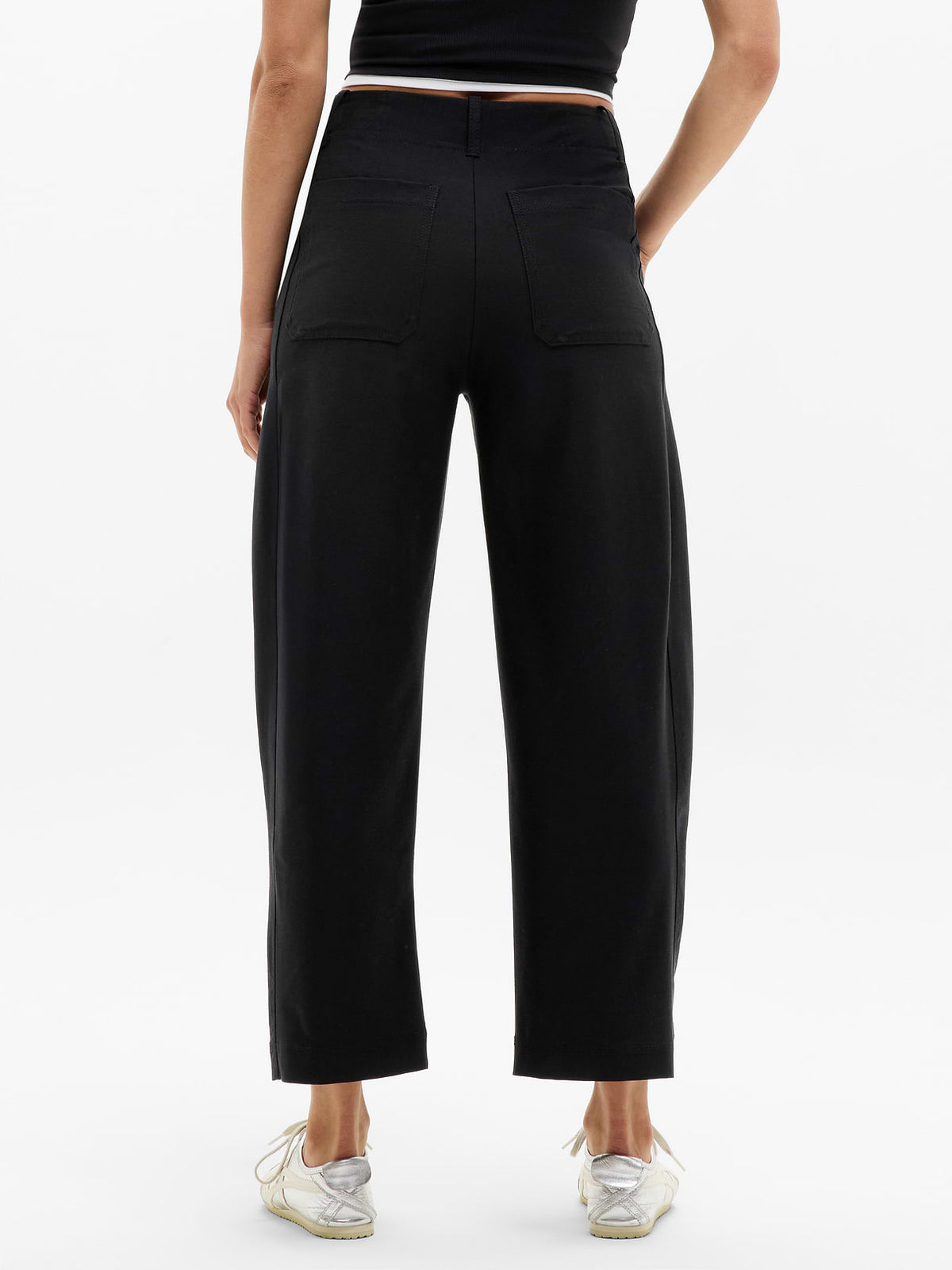 Skyline High Rise Barrel Leg Pant - Black