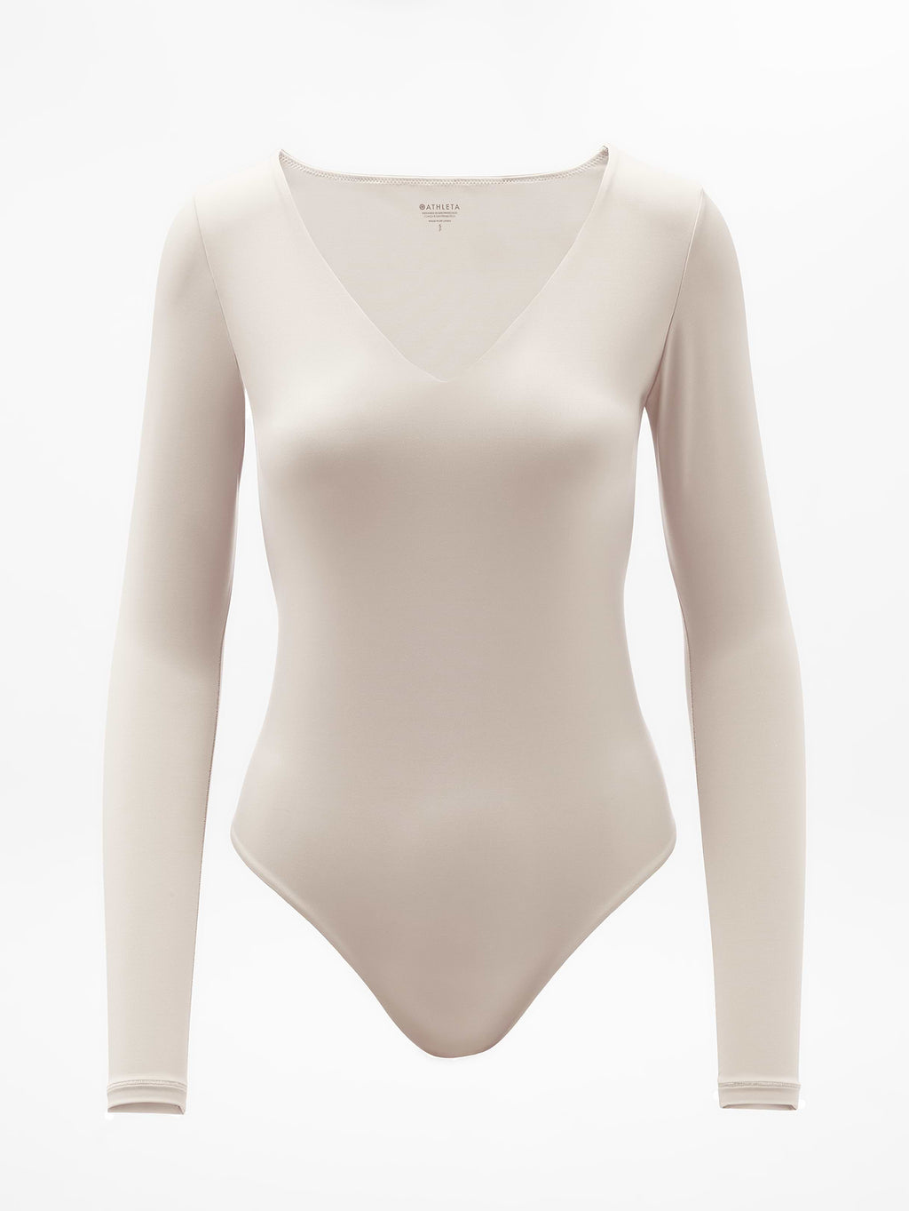 BodyMove Plunge Long Sleeve Bodysuit - Bone