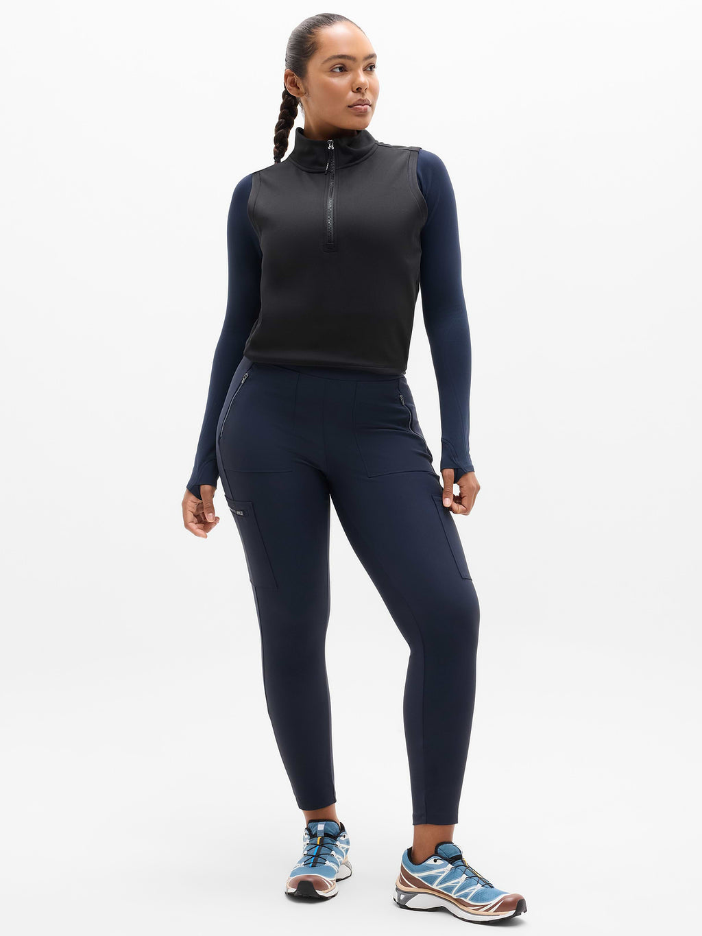 Headlands Hybrid High Rise Cargo Legging - Navy