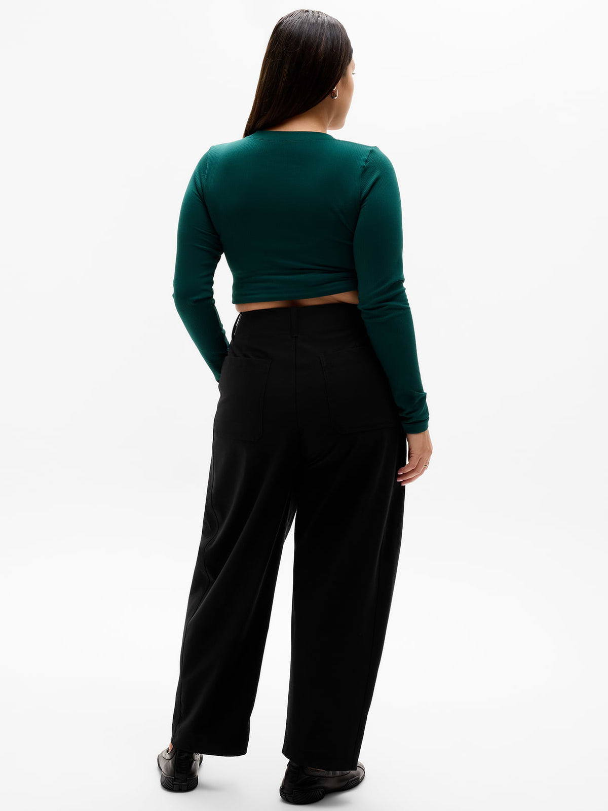 Skyline High Rise Barrel Leg Pant - Black