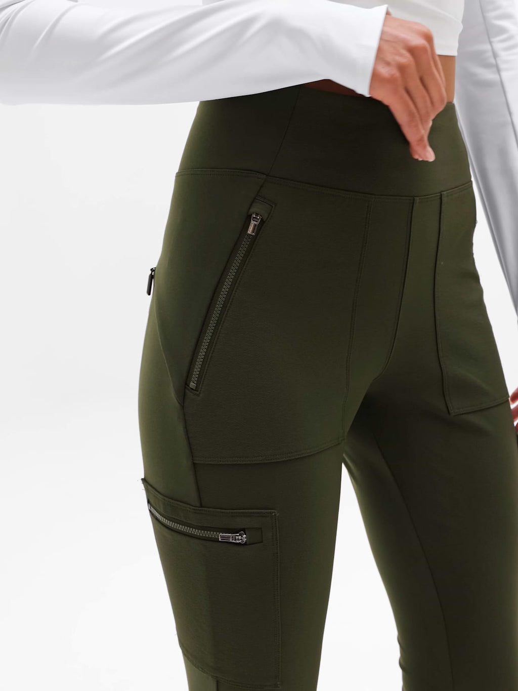 Headlands Hybrid High Rise Cargo Legging - Aspen Olive