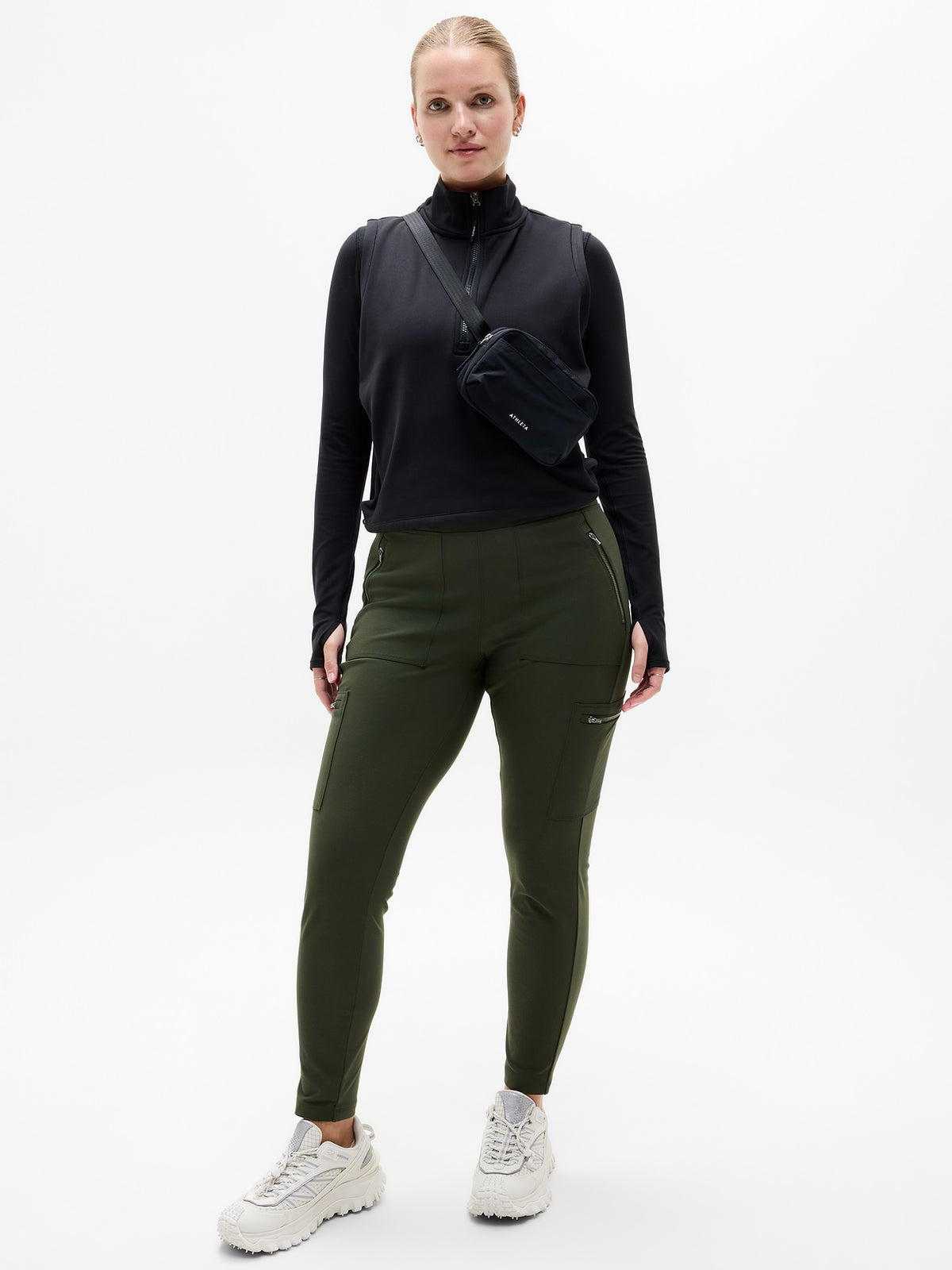 Headlands Hybrid High Rise Cargo Legging - Aspen Olive