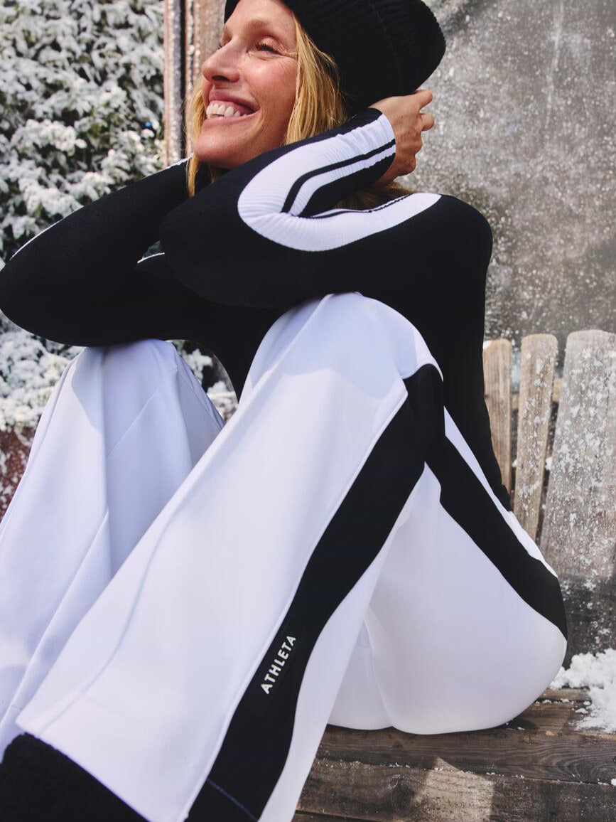 Glacier High Rise Flare Pant - White/Black