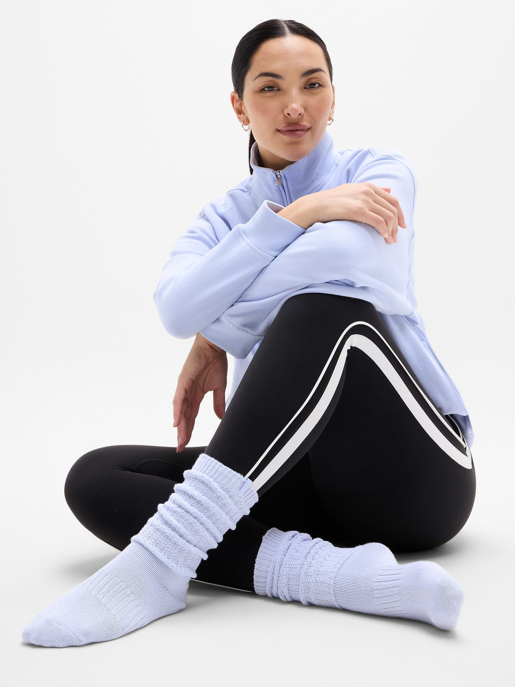 Cloud Cable Knit Scrunch Sock - Gossamer