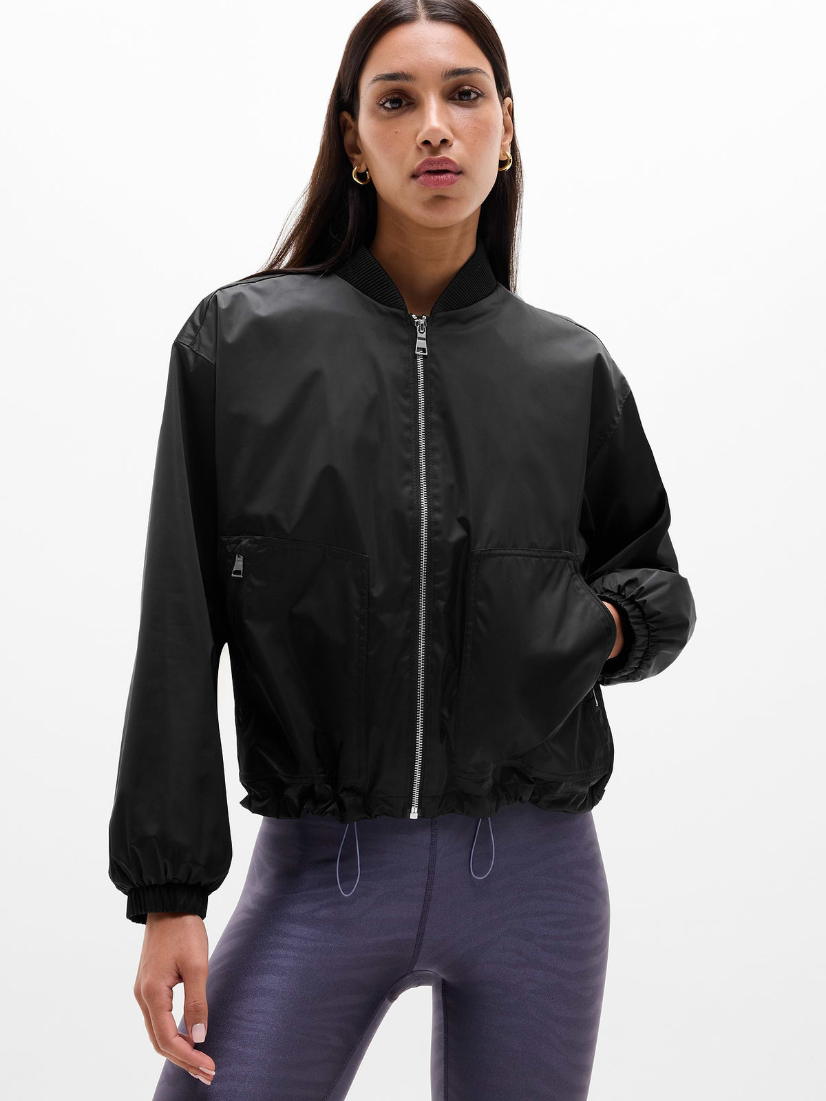 Simone Biles Sateen Jacket - Black
