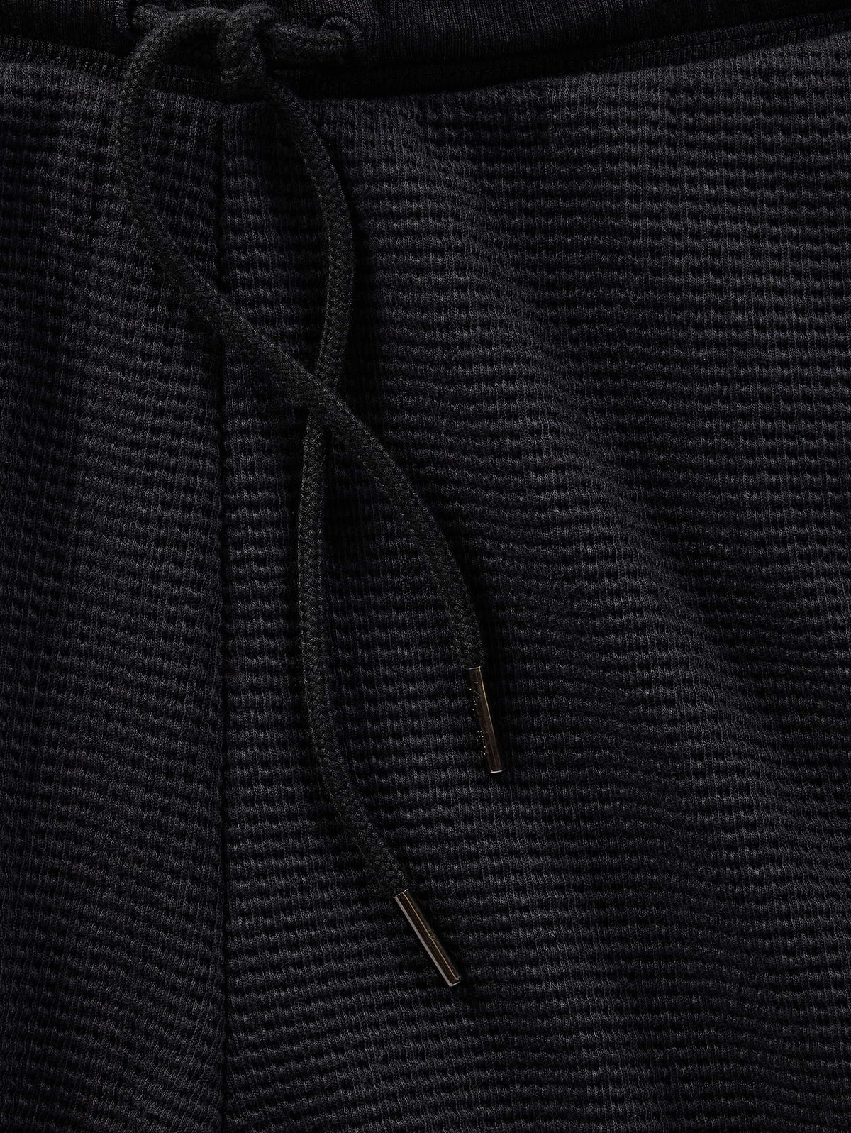 Tranquil Mid Rise Waffle Jogger - Black