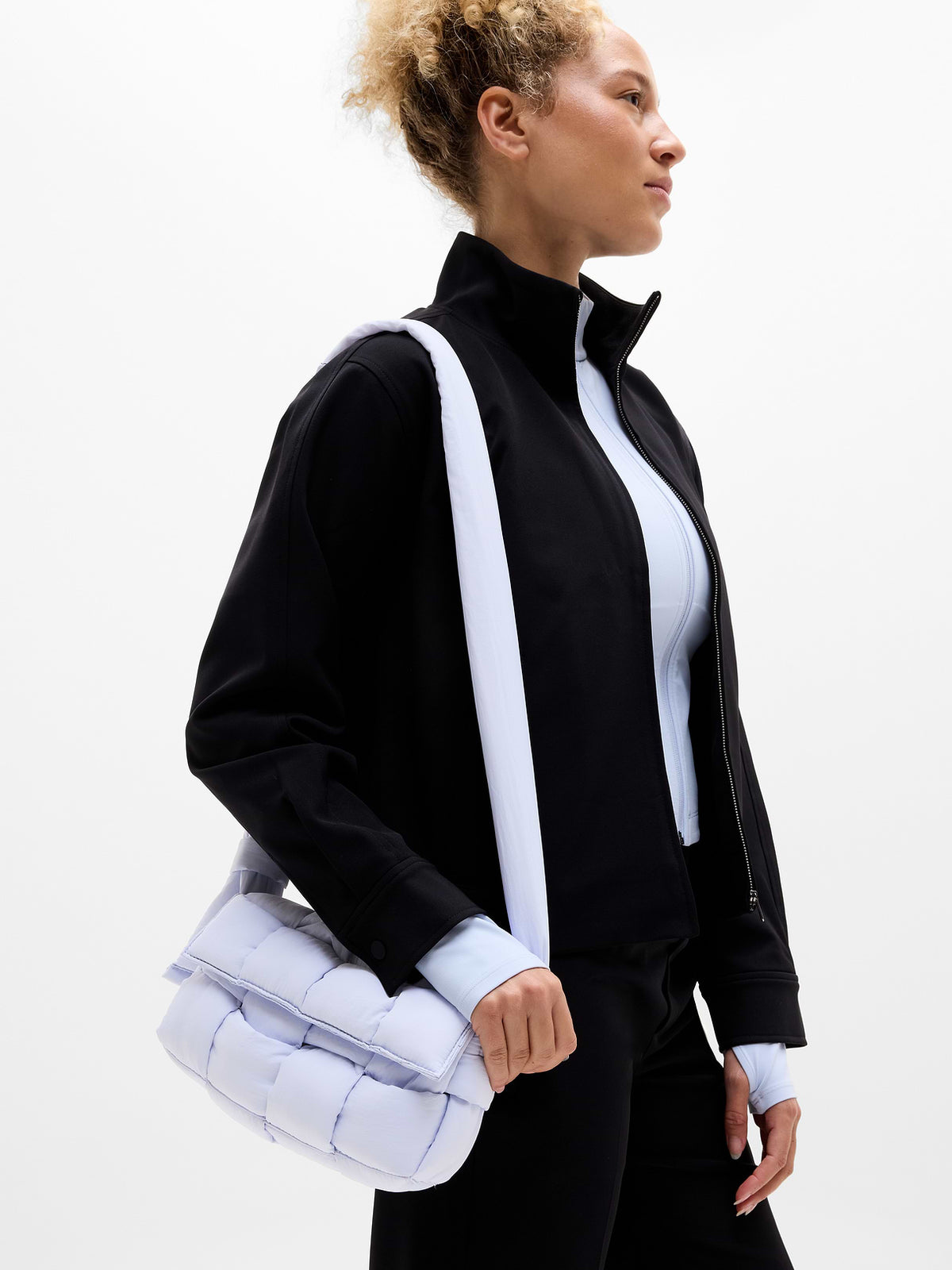 Woven Square Puff Crossbody - Gossamer