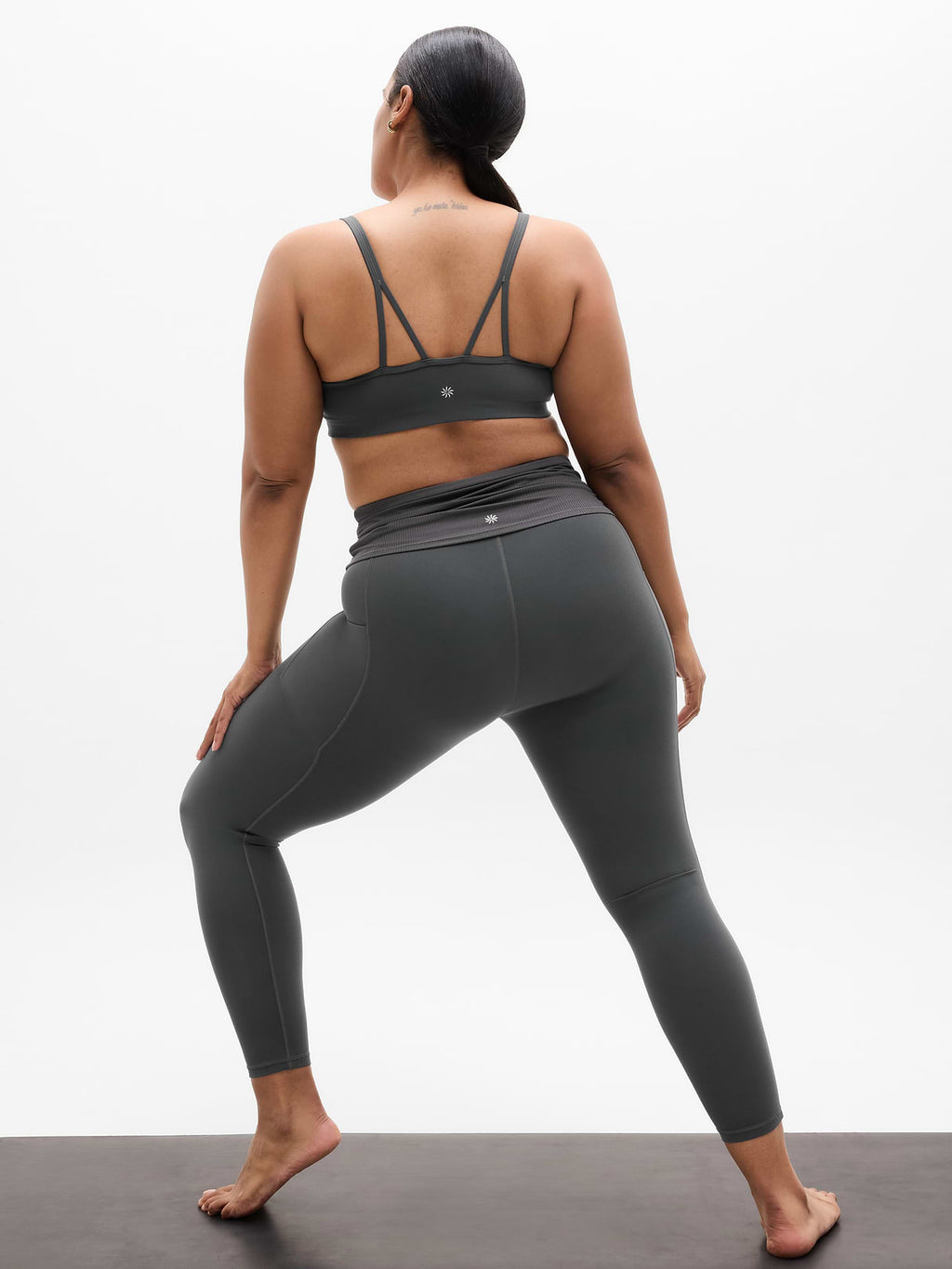 Salutation Stash Fold Over 7/8 Legging - Shadow Grey