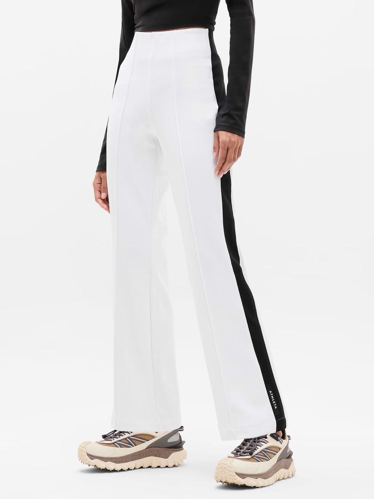 Glacier High Rise Flare Pant - White/Black