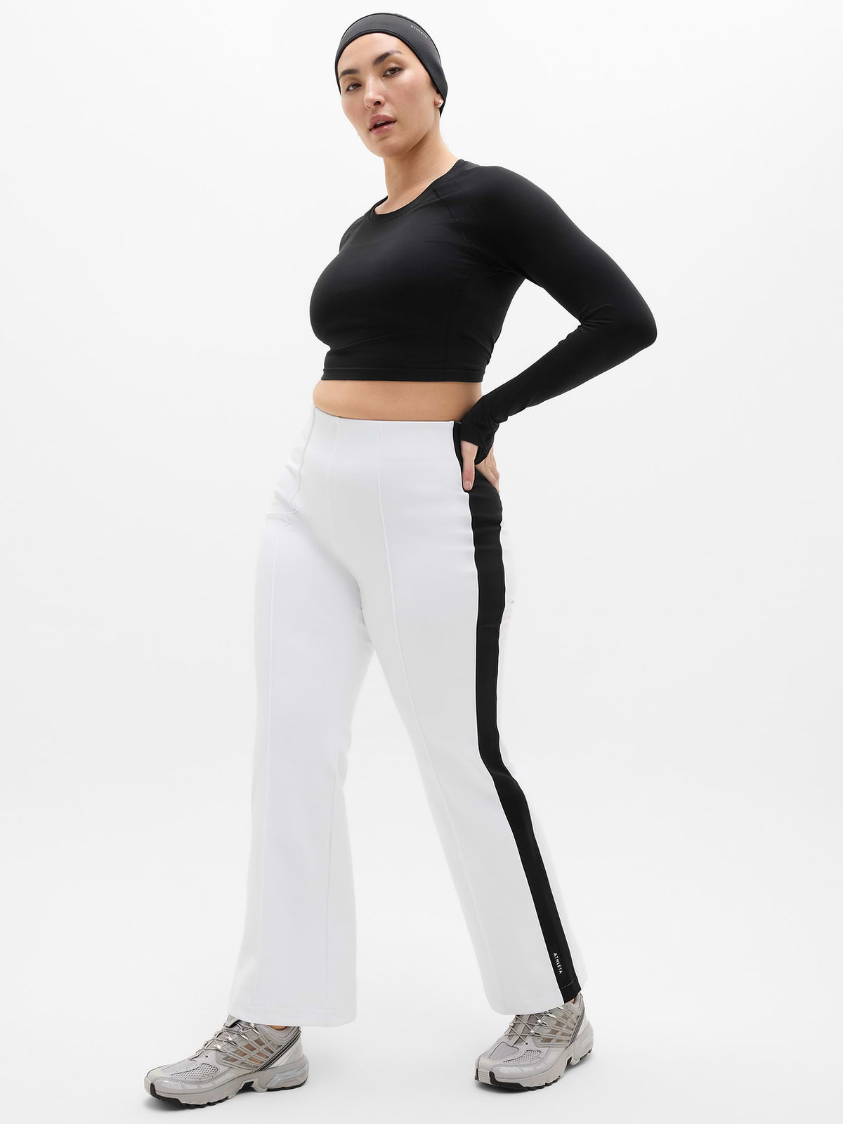 Glacier High Rise Flare Pant - White/Black