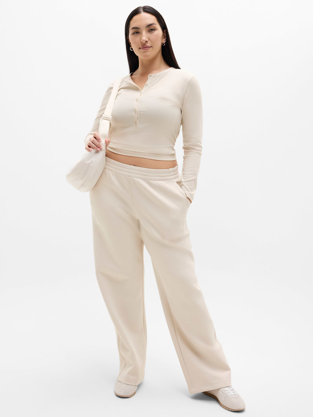 Form Knit Mid Rise Straight Pant - Bone