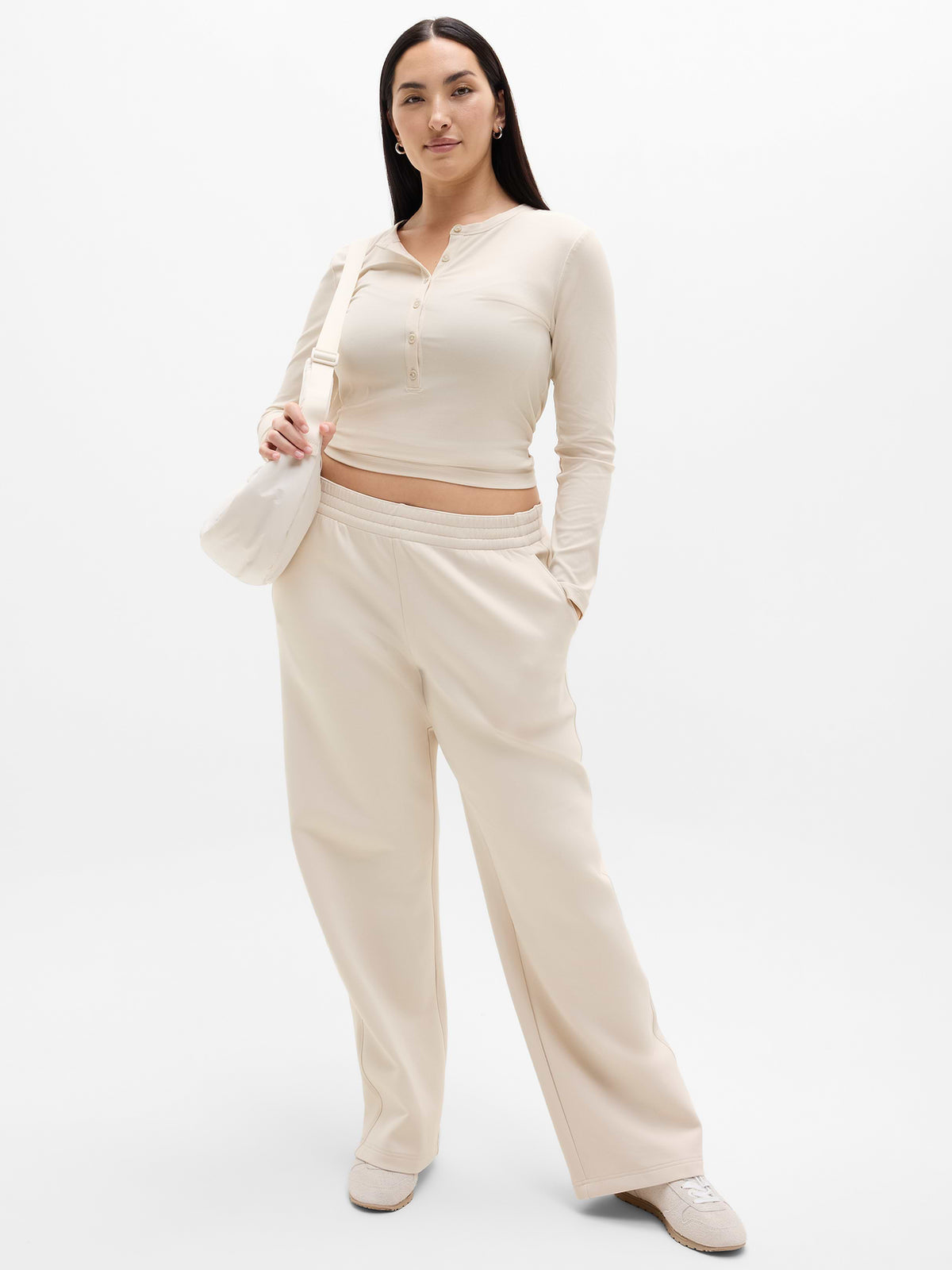 Form Knit Mid Rise Straight Pant - Bone