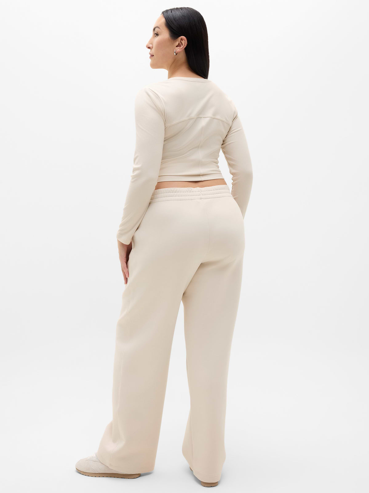 Form Knit Mid Rise Straight Pant - Bone
