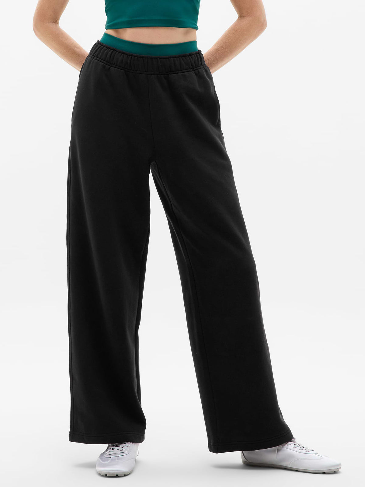 Forever Fleece Mid Rise Flare Pant - Black