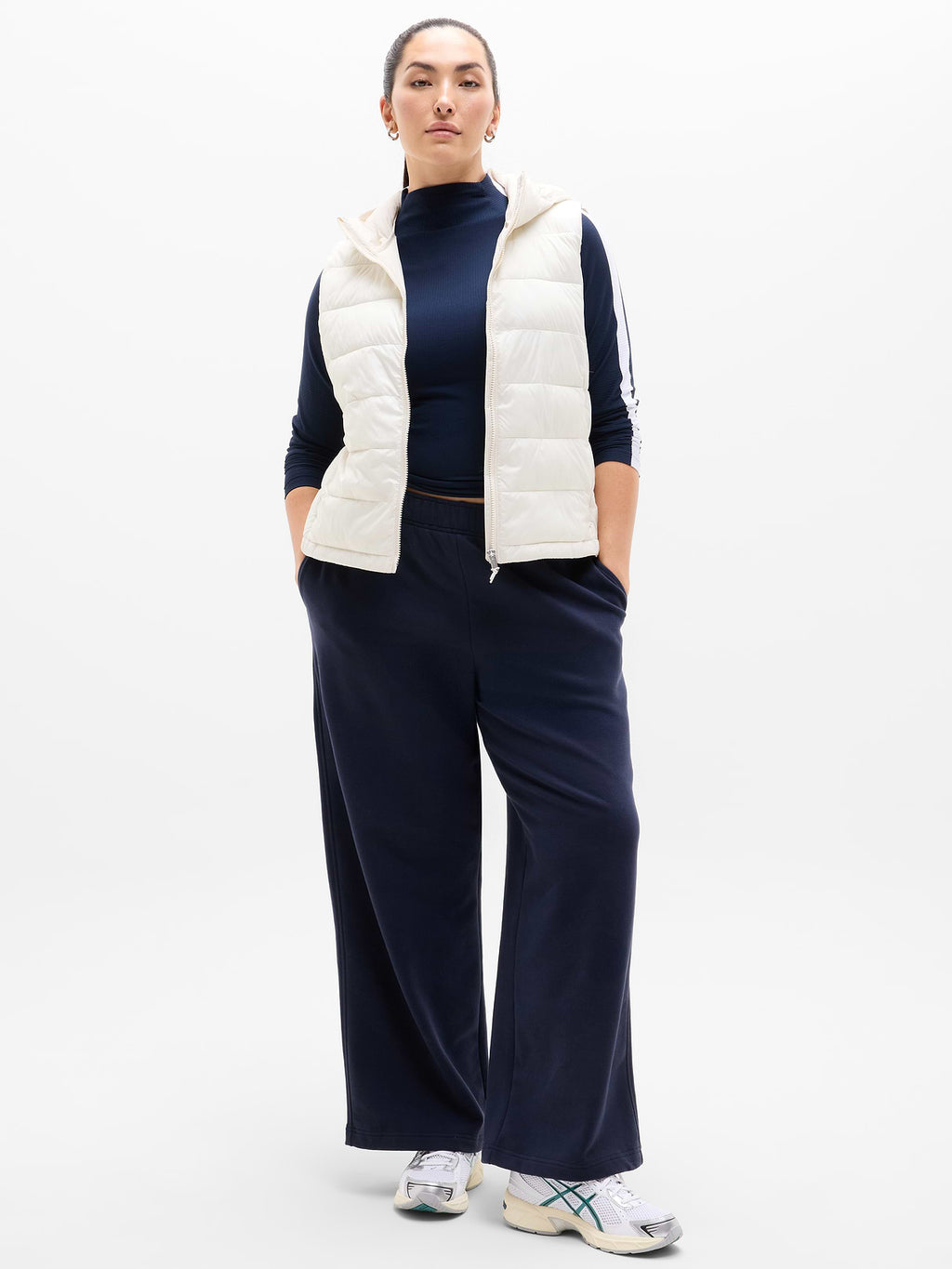 Forever Fleece Mid Rise Flare Pant - Navy