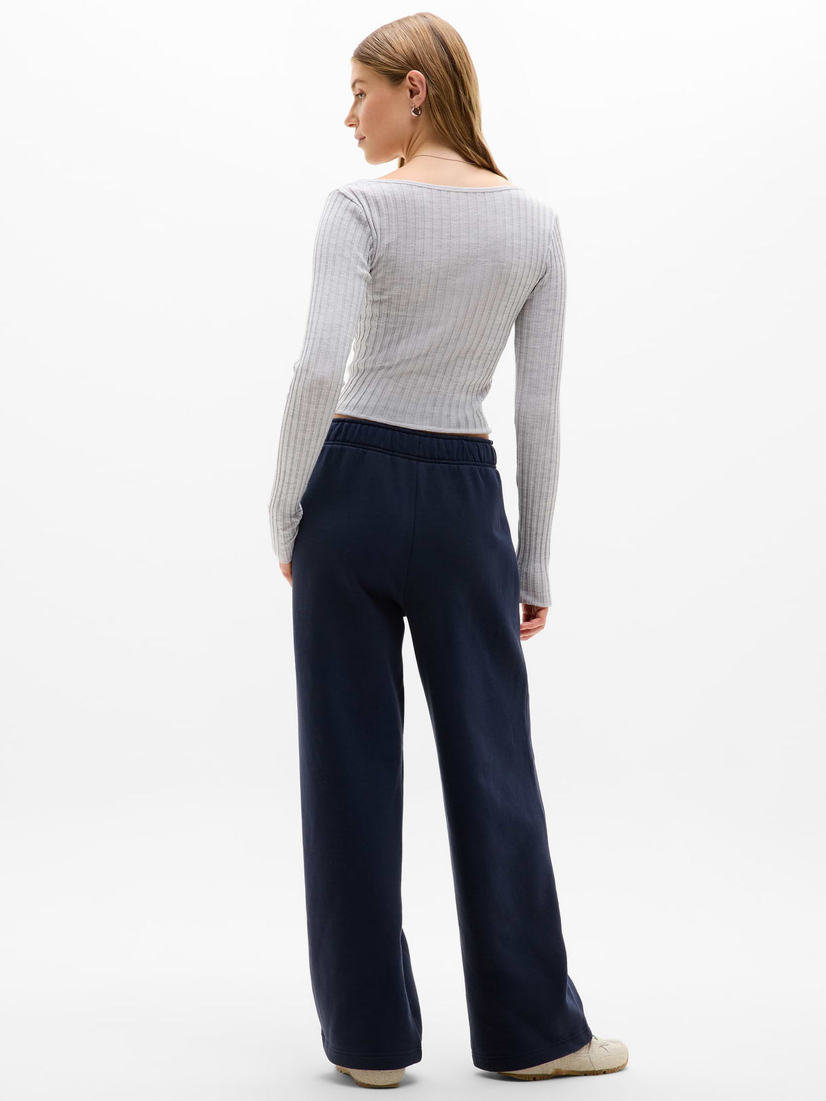 Forever Fleece Mid Rise Flare Pant - Navy