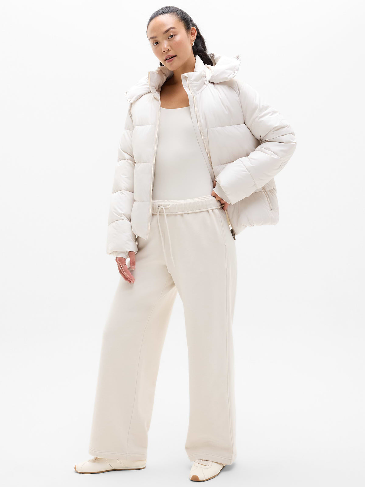 Forever Fleece Mid Rise Flare Pant - Bone