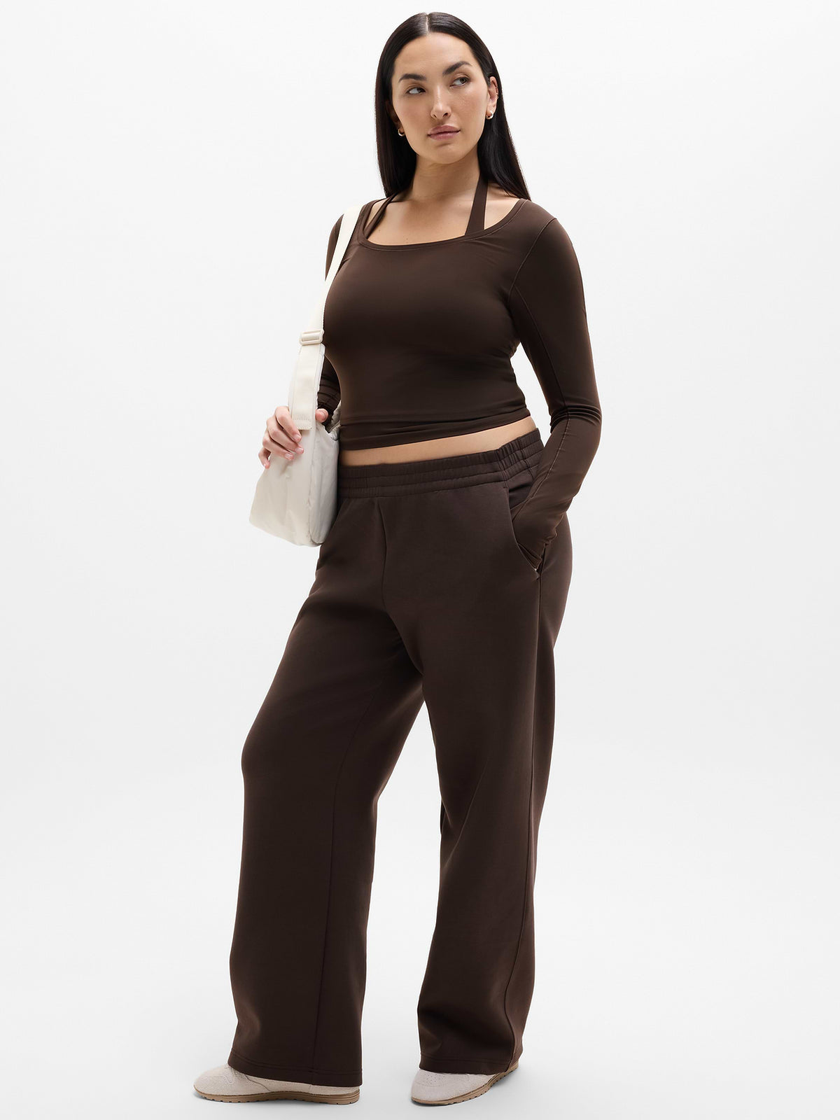 Form Knit Mid Rise Straight Pant - Truffle