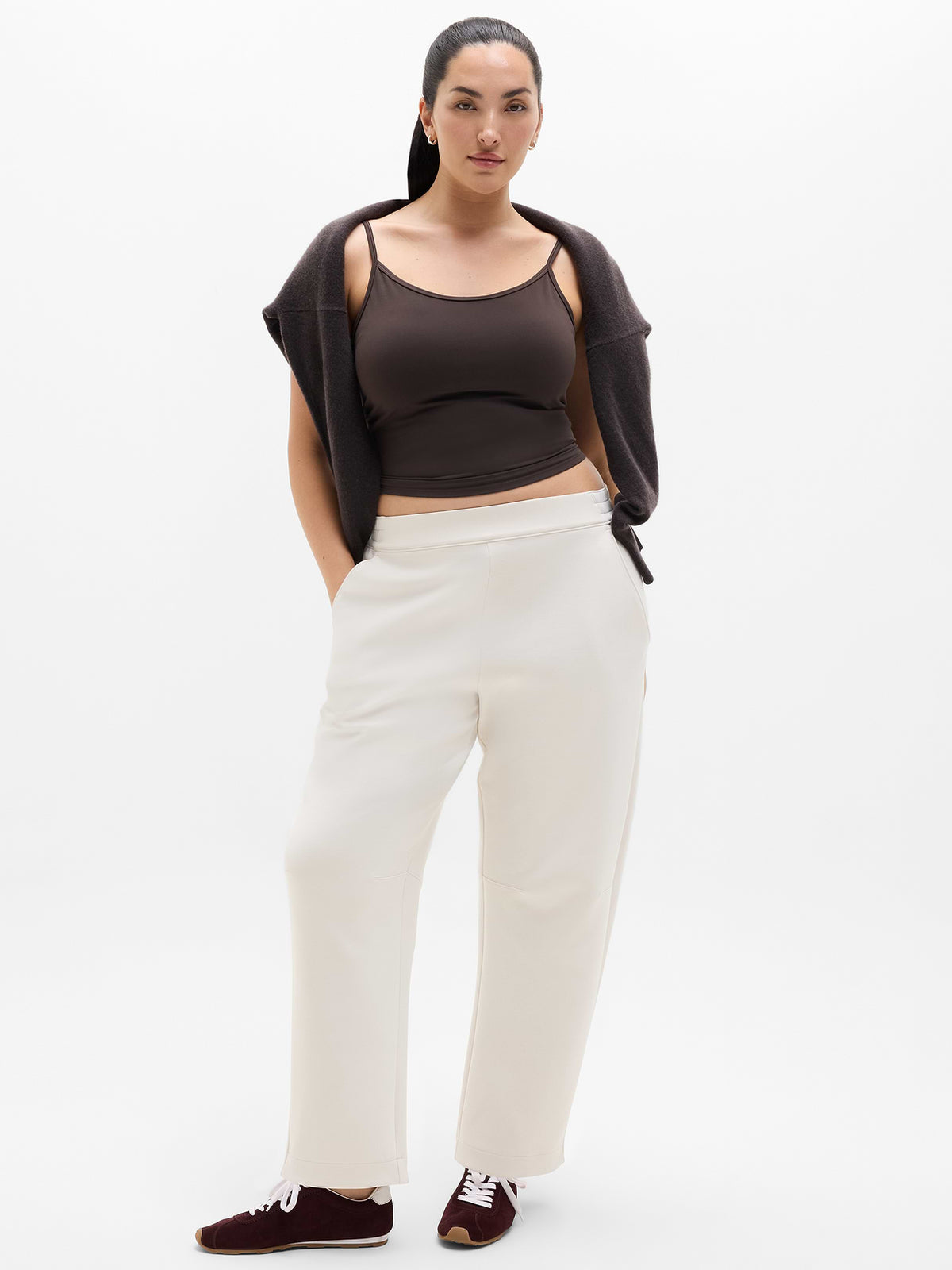 Form Knit Mid Rise Straight Pant - Bone