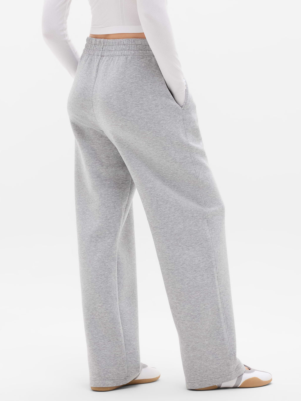 Form Knit Mid Rise Straight Pant - Grey Heather